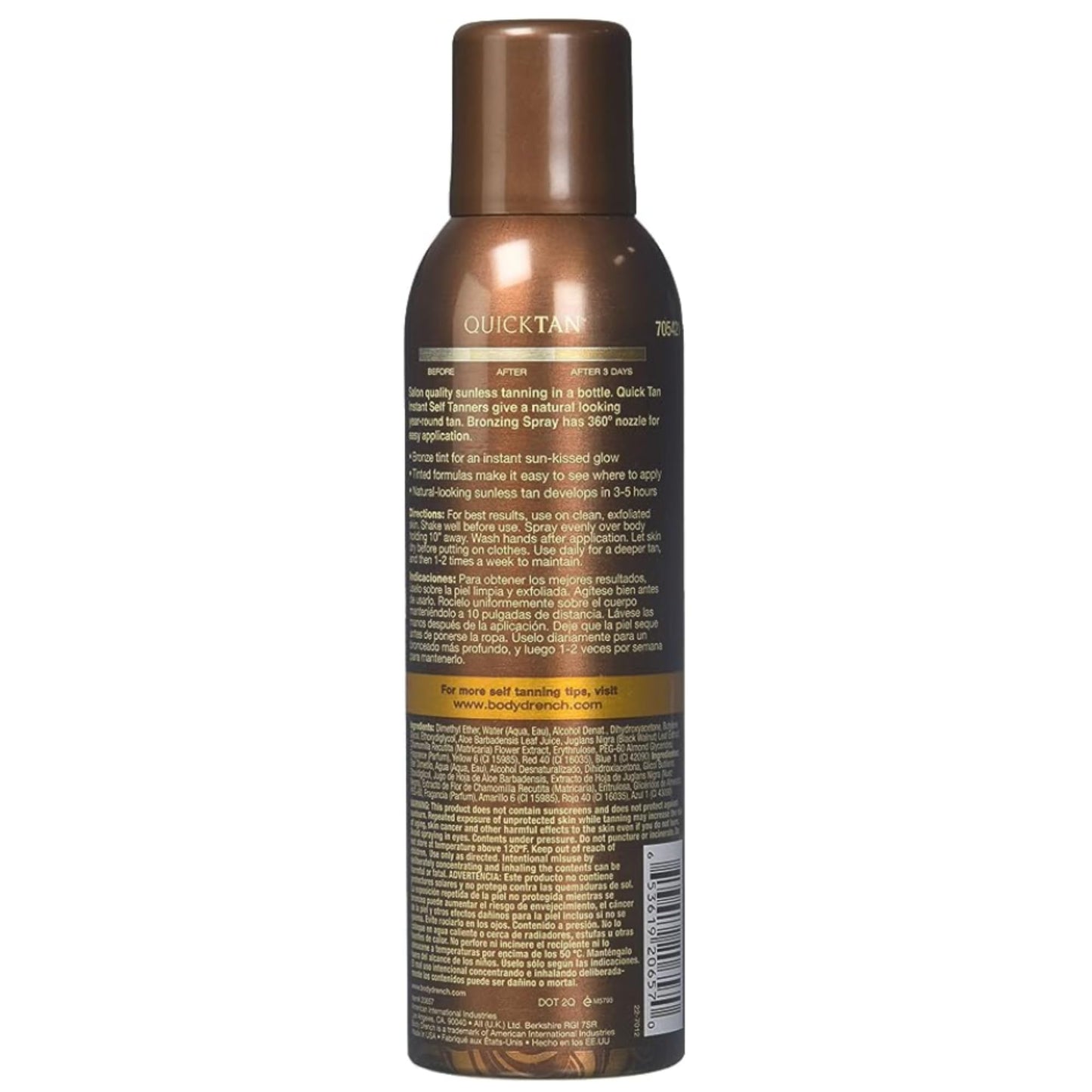 Body Drench Quicktan Bronzing Spray Medium Dark - Fast-Drying Self Tanner for Natural Sun-Kissed Glow, 6 Oz / 170g (Pack of 2)