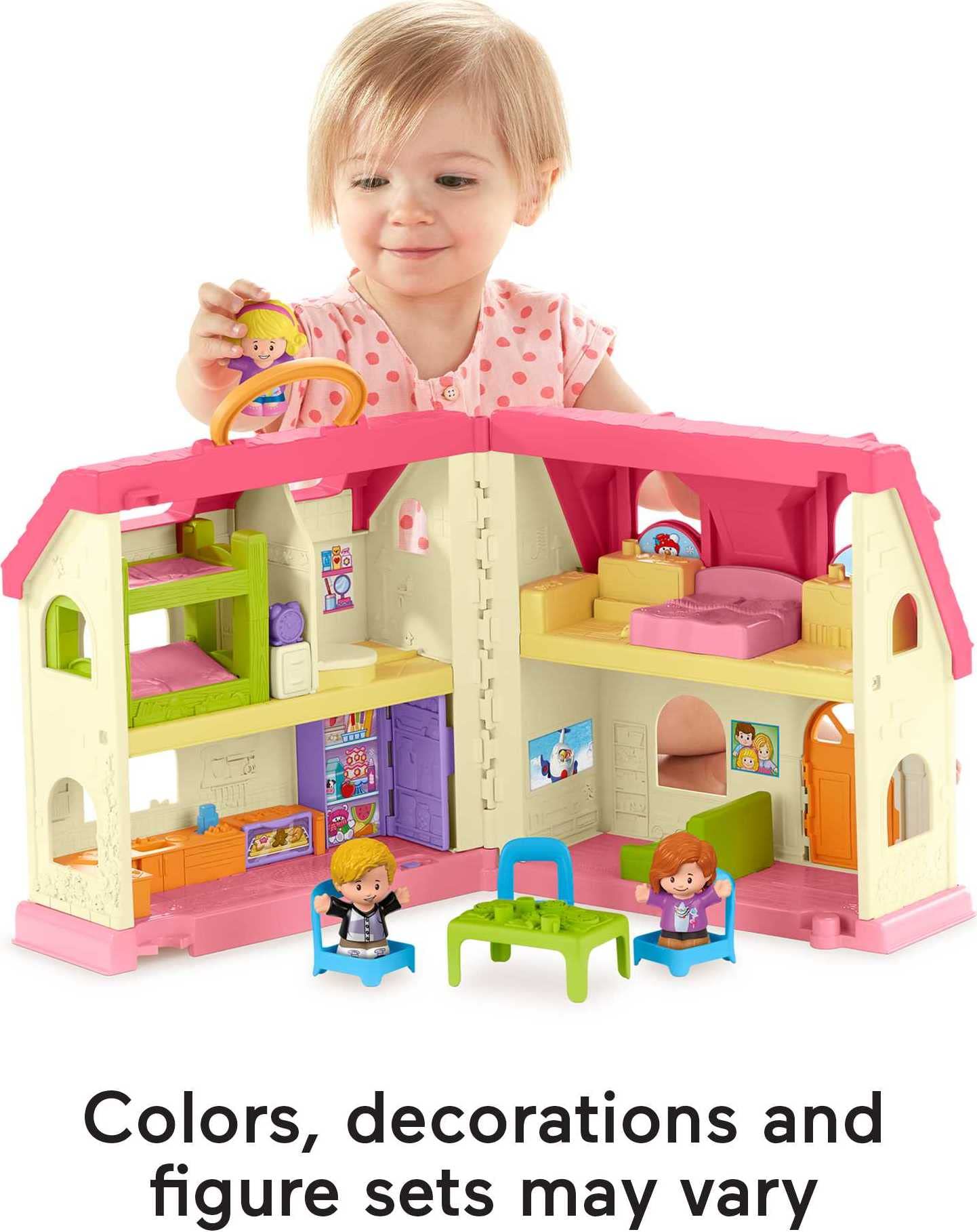 Fisher-Price Little People Musical Playhouse Toy with Figures & Accessories for Toddlers 1+ – Surprise & Sounds, Amazon Exclusive