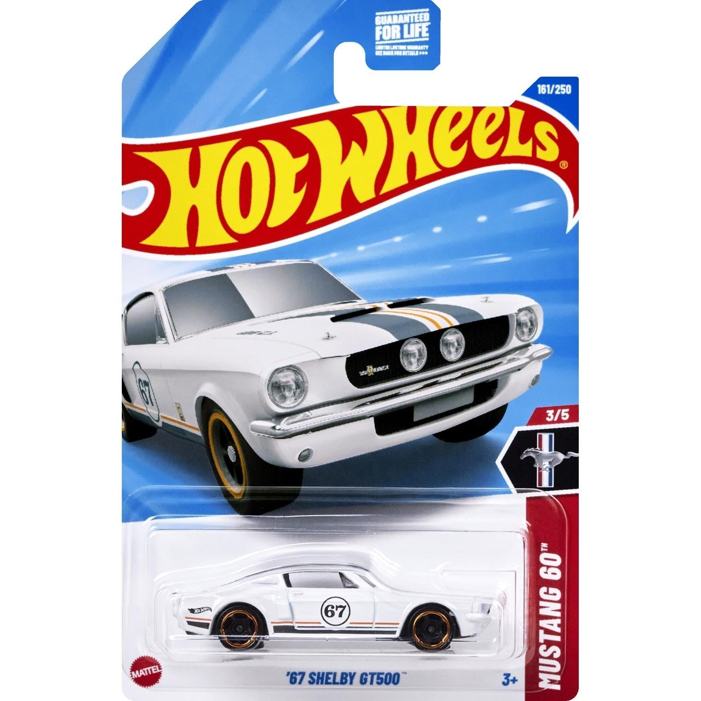 Hot Wheels '67 Shelby GT500 [White] Mustang 60 3/5, 161/250, 1:64 Scale Diecast Car