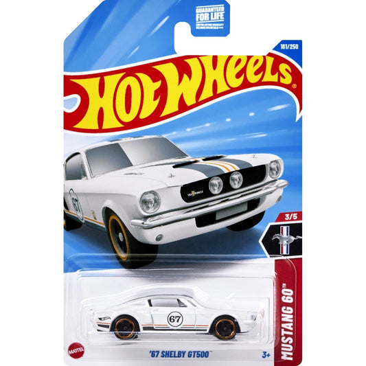 Hot Wheels '67 Shelby GT500 [White] Mustang 60 3/5, 161/250, 1:64 Scale Diecast Car