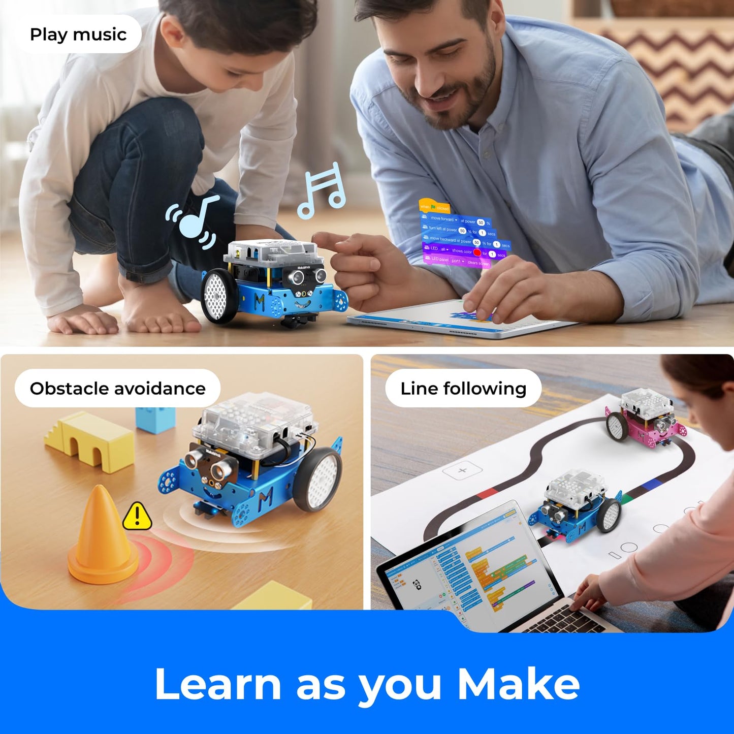 Makeblock mBot Robot Kit for Kids 8-12 – STEM Coding Robot with Scratch & Arduino, Educational Science Kit for Boys & Girls Age 8+