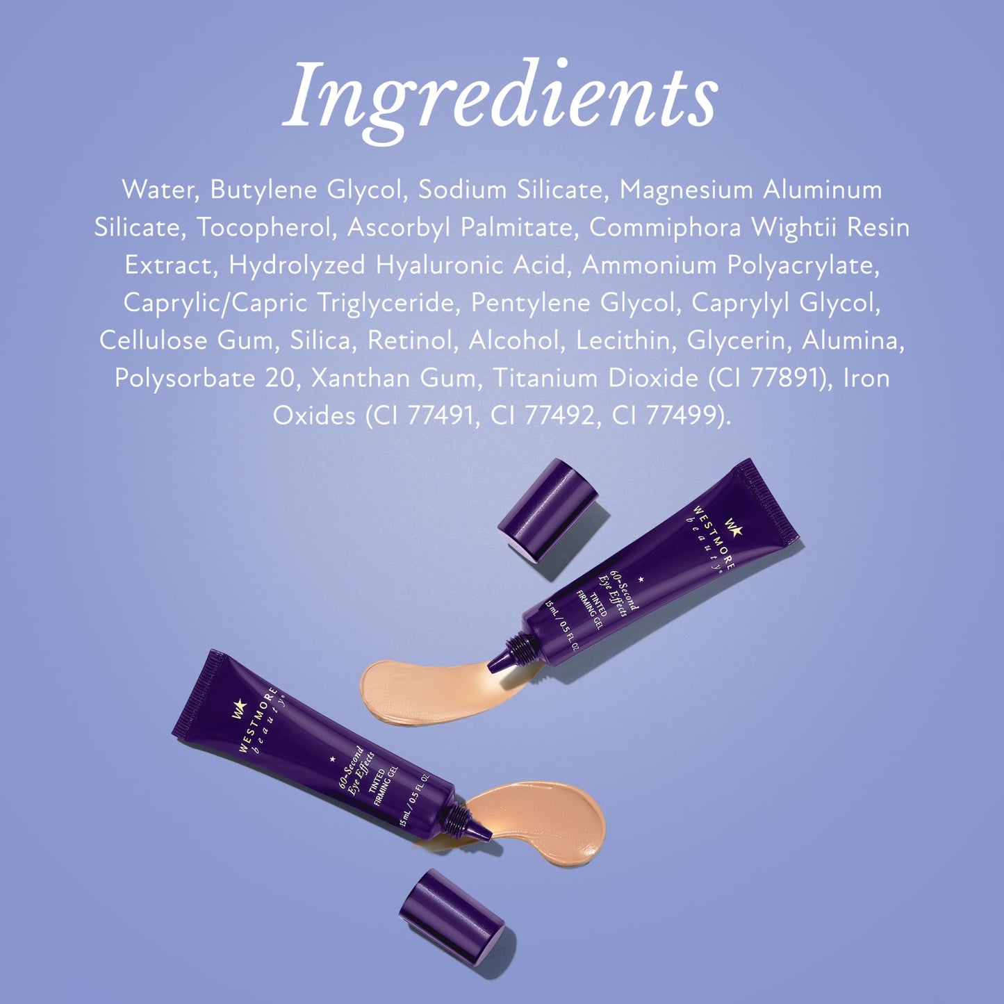 Westmore Beauty 60 Second Effects Tinted Firming Gel - Under Eye Cream For Puffiness And Bags Under Eyes - 10 mL Light to Medium - 0.33 Fl Oz