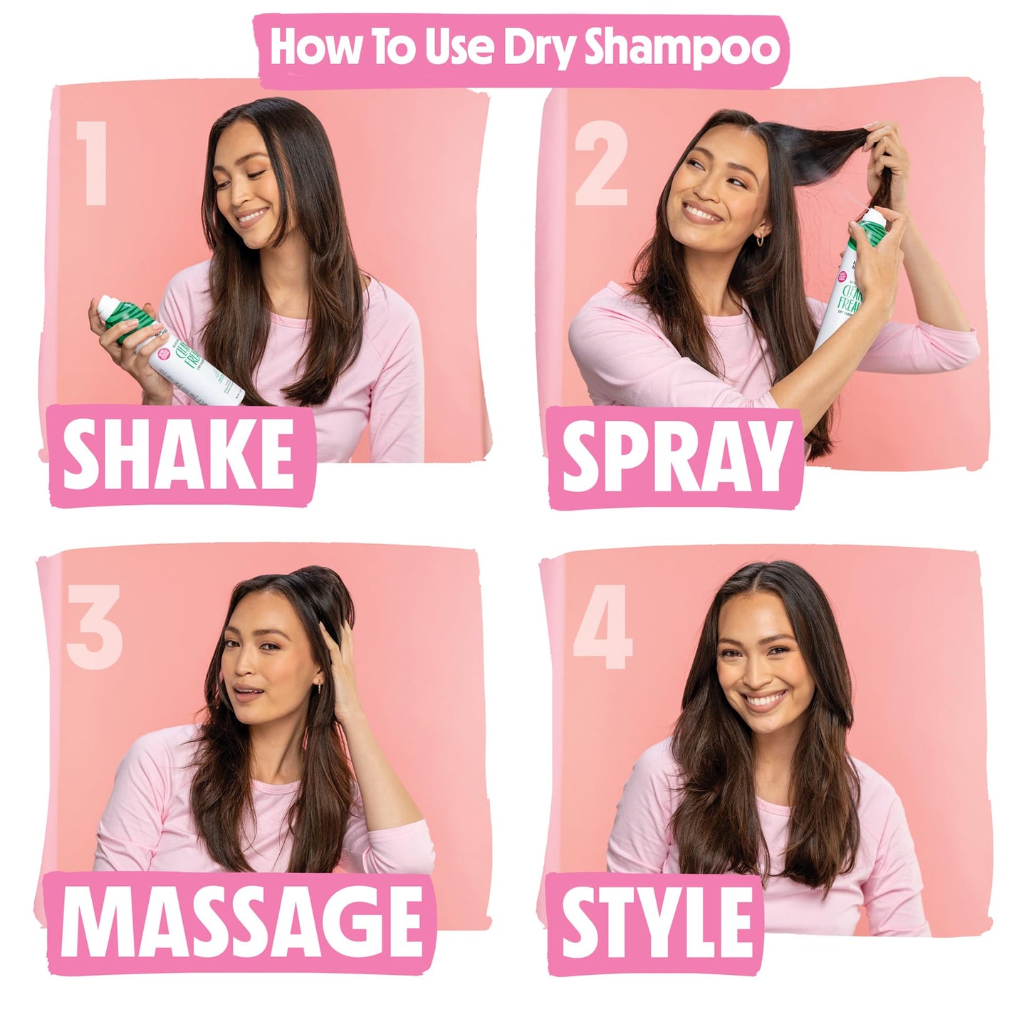 Not Your Mother's Dry Shampoo Spray 3-Pack – Clean Freak, Plump for Joy & Beach Babe – Absorbs Oil, Refreshes Hair & Extends Style, 7 oz Each