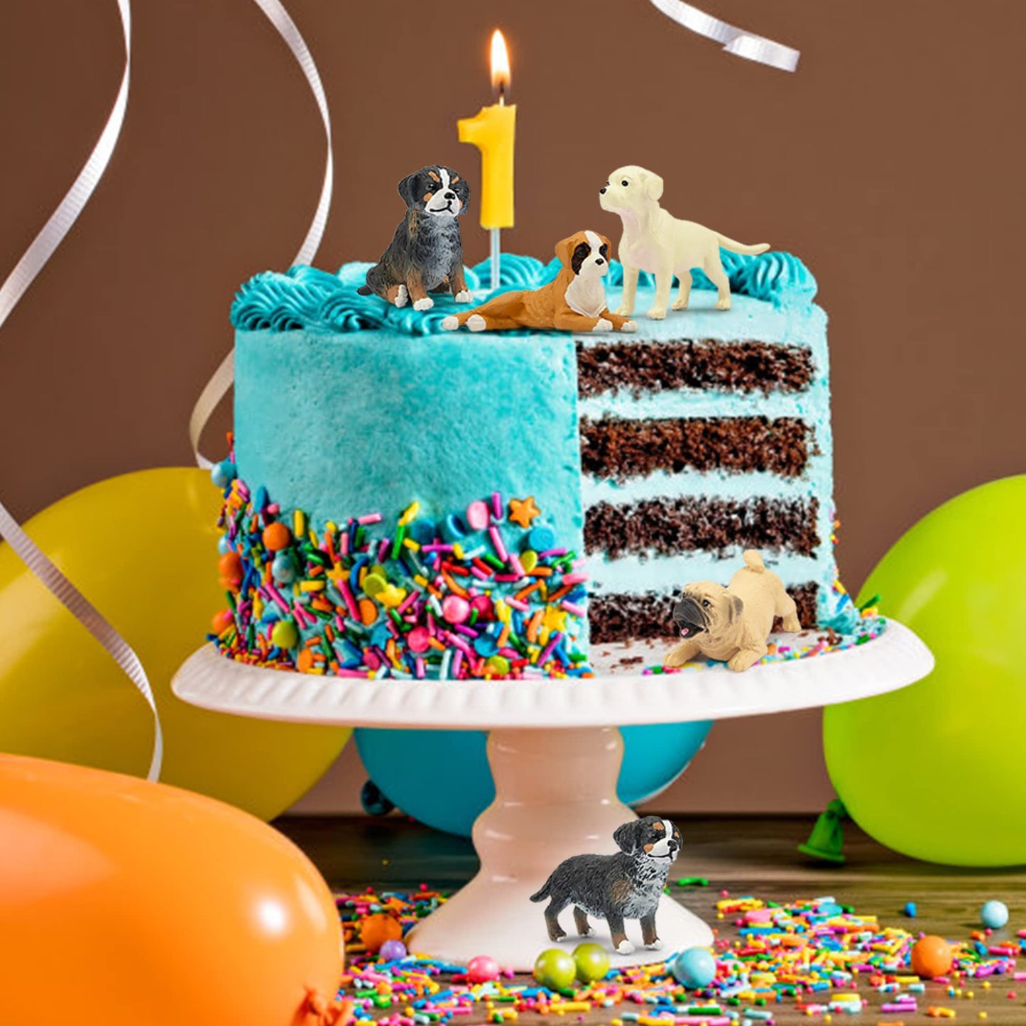 Toymany 12PCS Mini Dog Figurines Playset – Realistic Hand-Painted Plastic Puppies, Tiny Dog Toys, Cake Toppers for Kids & Toddlers