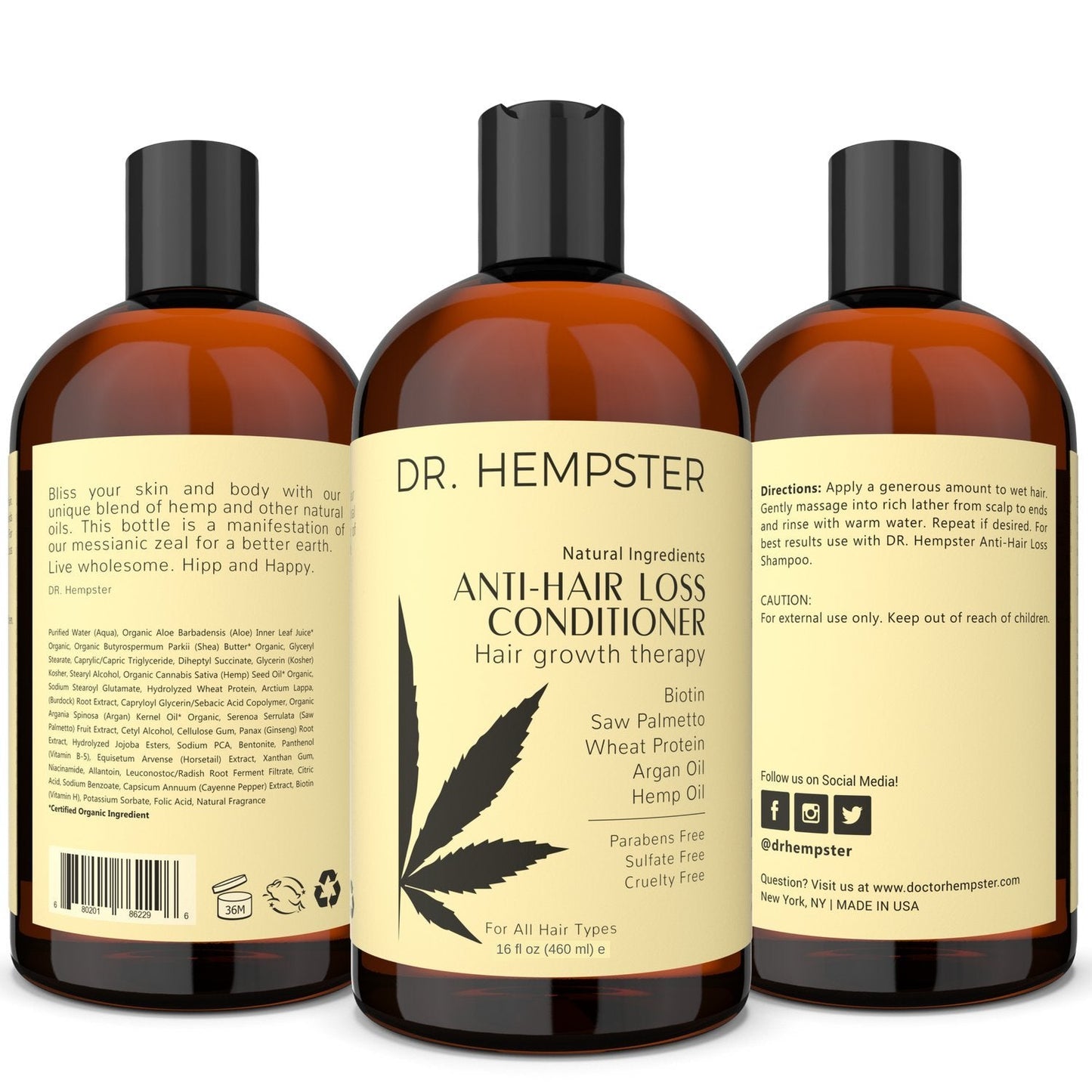 Biotin & Hemp Hair Growth Conditioner for Women & Men | Anti-Hair Loss, Thickening & Volumizing Formula | Natural, Organic, No Parabens or Sulfates