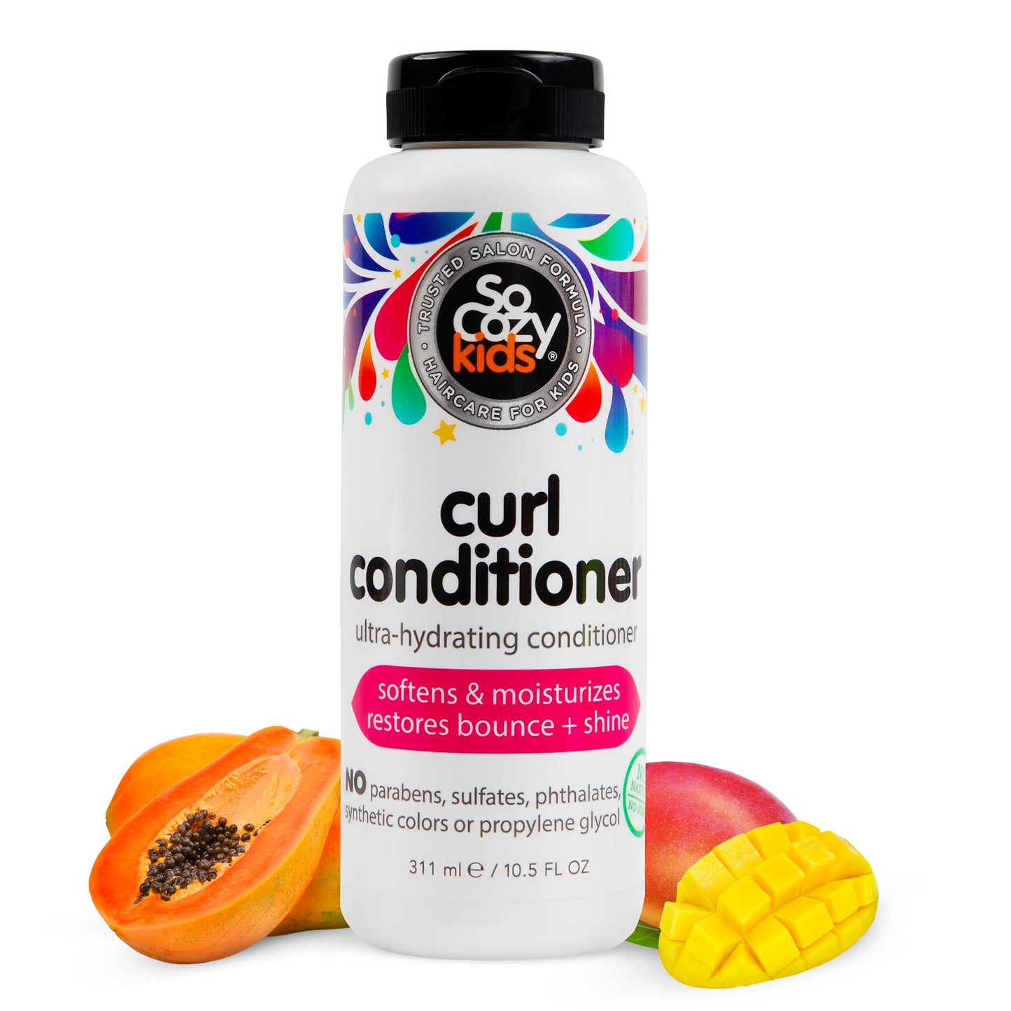 SoCozy Kids Curl Conditioner – Softens & Restores Bounce and Shine – Sweet Crème, 10.5 oz – No Parabens, Sulfates, or Synthetic Dyes