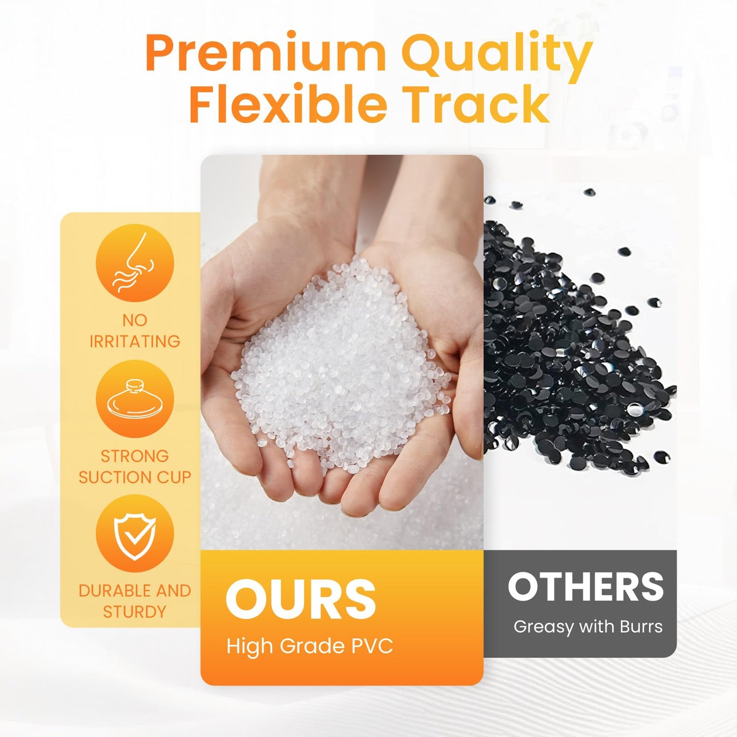 15 Ft Flexible Kids Race Track with 3 Cars & Storage Bag – Safe, Durable, Easy to Clean, Fun Birthday Gift for Ages 4-9 (Orange)