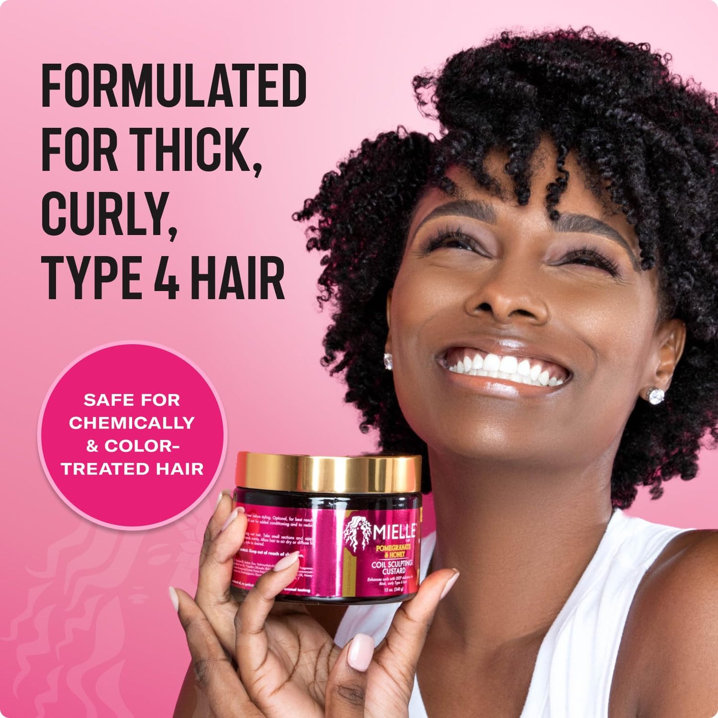 Mielle Organics Pomegranate & Honey Curl Smoothie – Curl Defining Cream for Type 4 Hair, Hydrates, Controls Frizz & Adds Shine, 12 fl oz