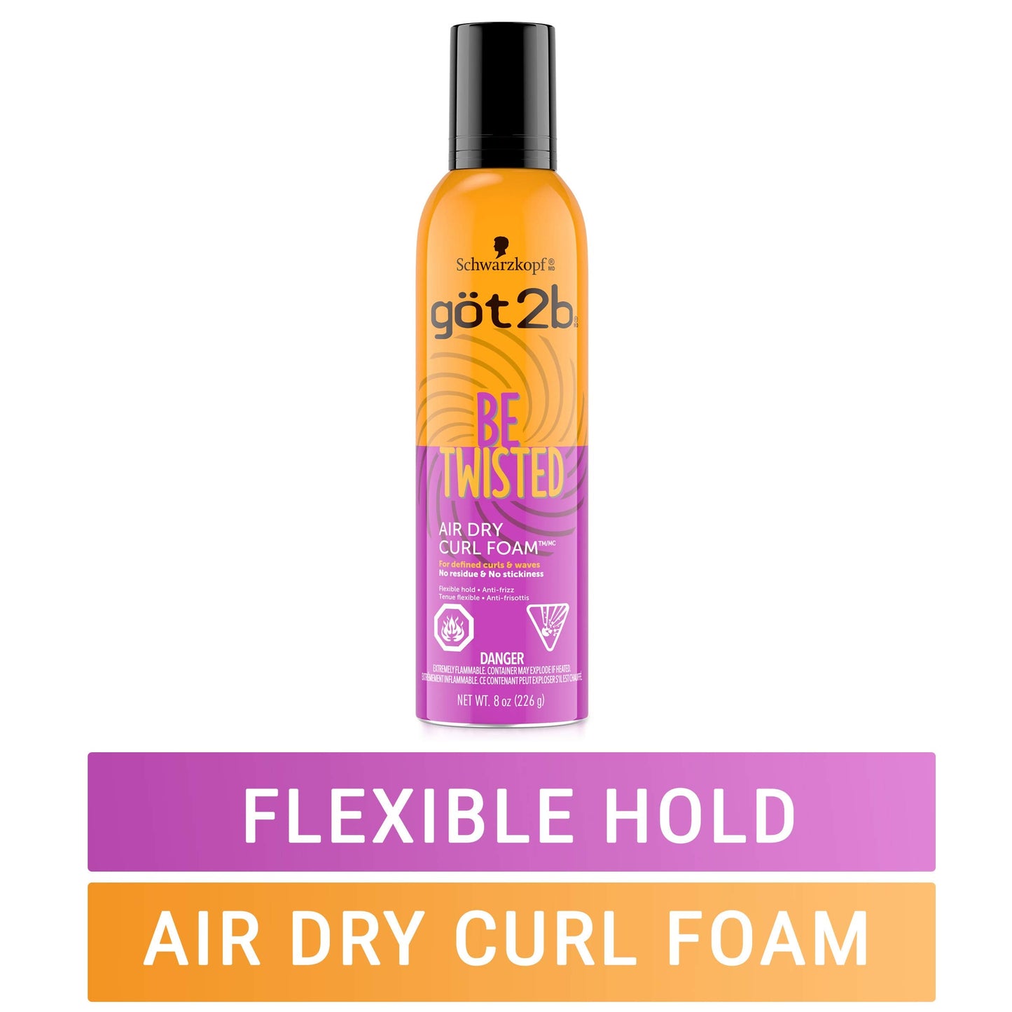 Got2b Be Twisted Air Dry Curl Foam, 8 oz