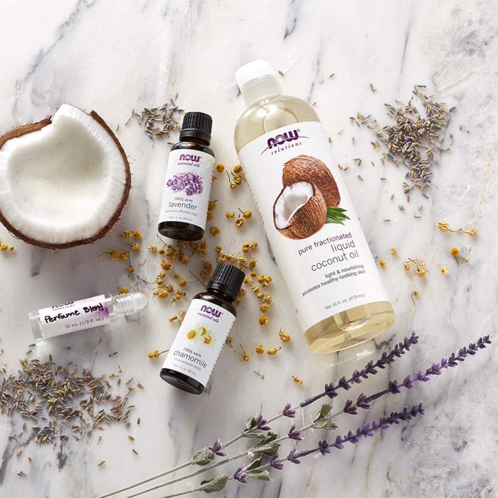 NOW Foods Solutions, Liquid Coconut Oil, Light and Nourishing, Promotes Healthy-Looking Skin and Hair, 16-Ounce