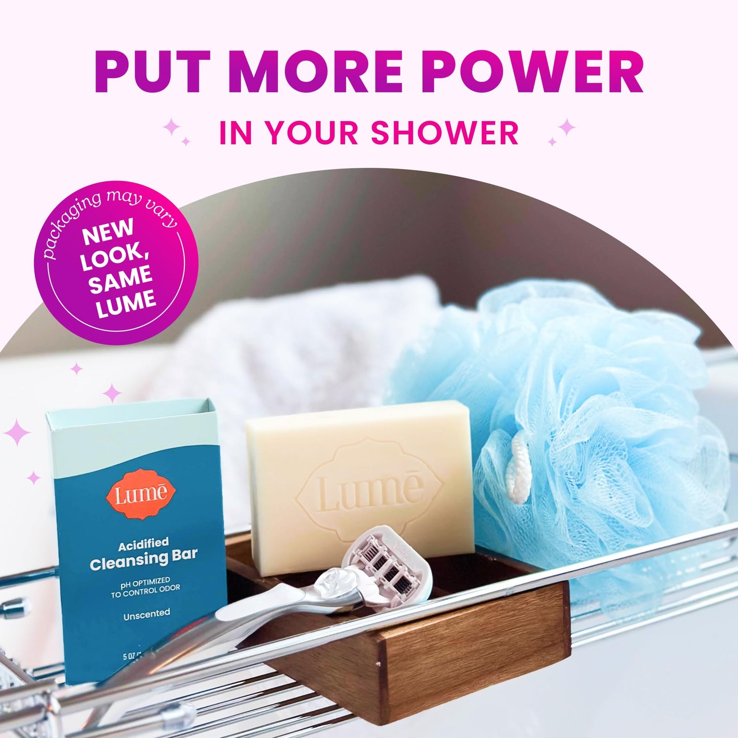 Lume Acidified Body Cleansing Bar, Unscented – 24 Hr Odor Control, Moisturizing, SLS & Paraben Free, OB/GYN Developed, 5 oz