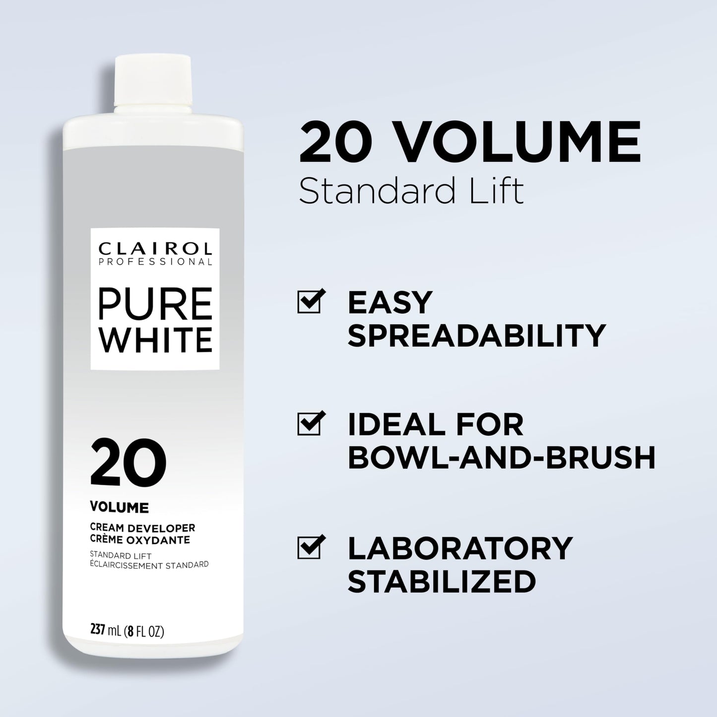 Clairol Professional Pure White 20 volume Crème Developer, 16 oz (Pack of 1)