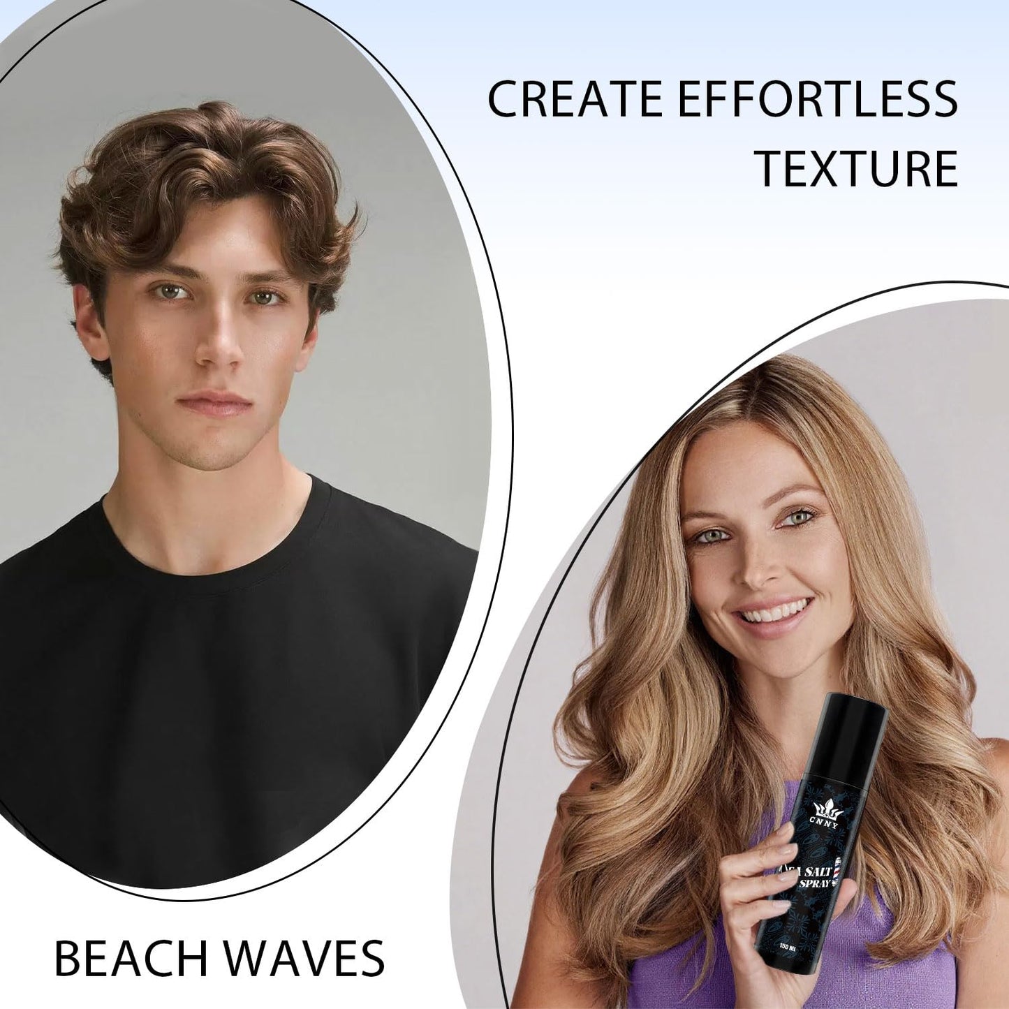 Crownnaturally CNNY Sea Salt Spray | Texturizing & Volumizing Hair Spray 150ml | Lightweight Natural Hold for Beachy Waves & Flexible Control