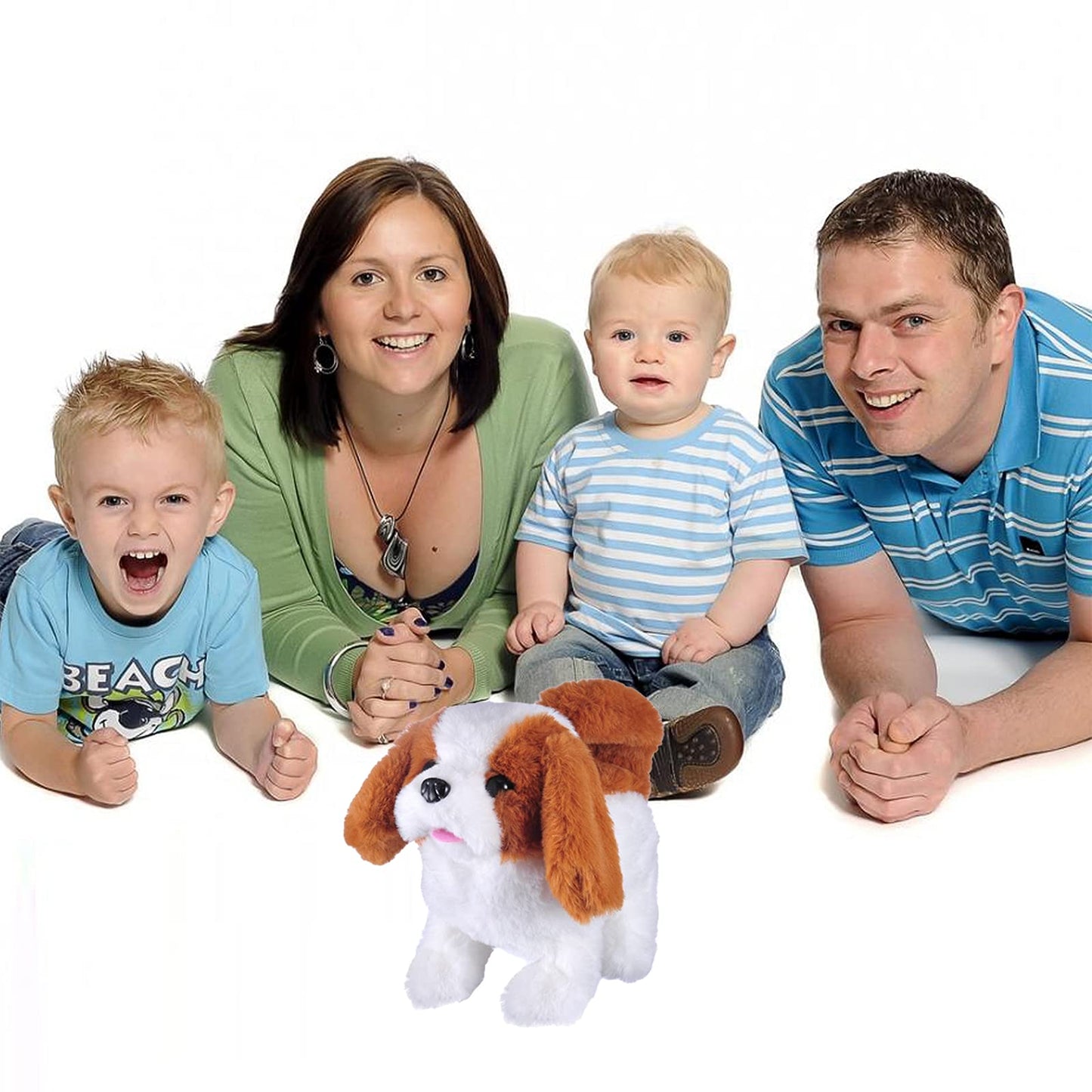 WorWoder Saint Bernard Plush Puppy Toy – Interactive Walking, Barking, Tail Wagging & Stretching Pet Dog for Kids