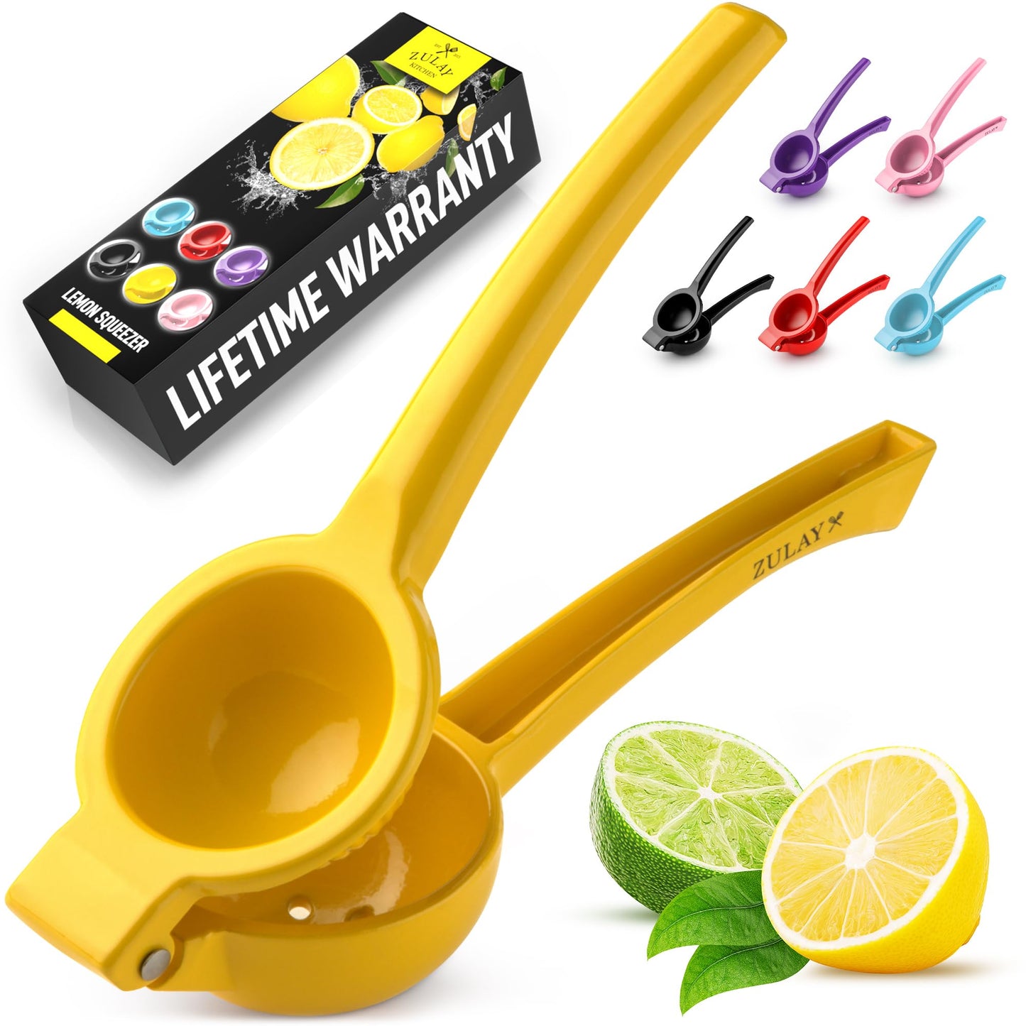 Zulay Kitchen Metal Lemon Squeezer – Handheld Citrus Juicer, Manual Press for Maximum Juice Extraction, Easy to Use