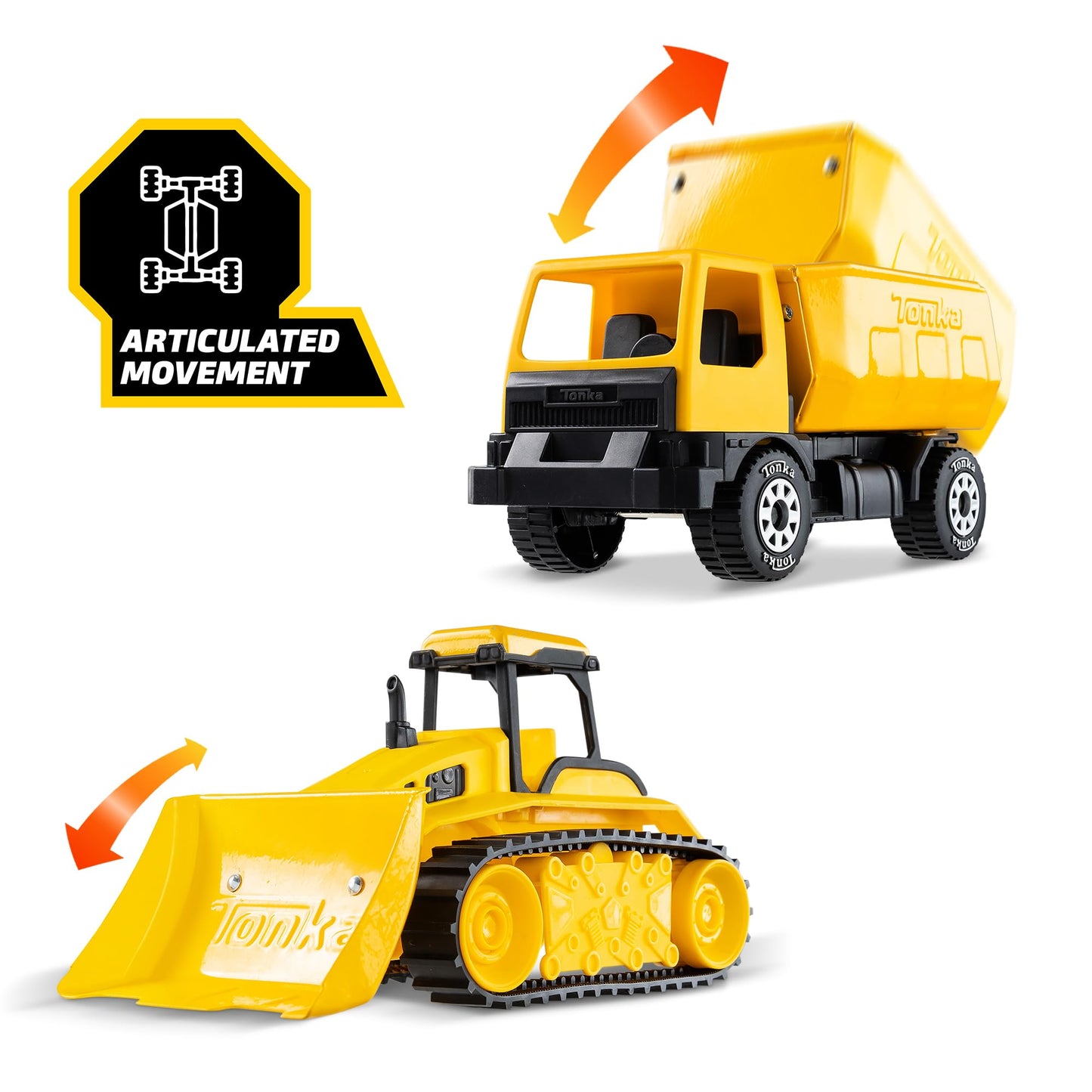 Tonka - Steel Classics Giga Series - Dump Truck & Bulldozer, 2-Pack