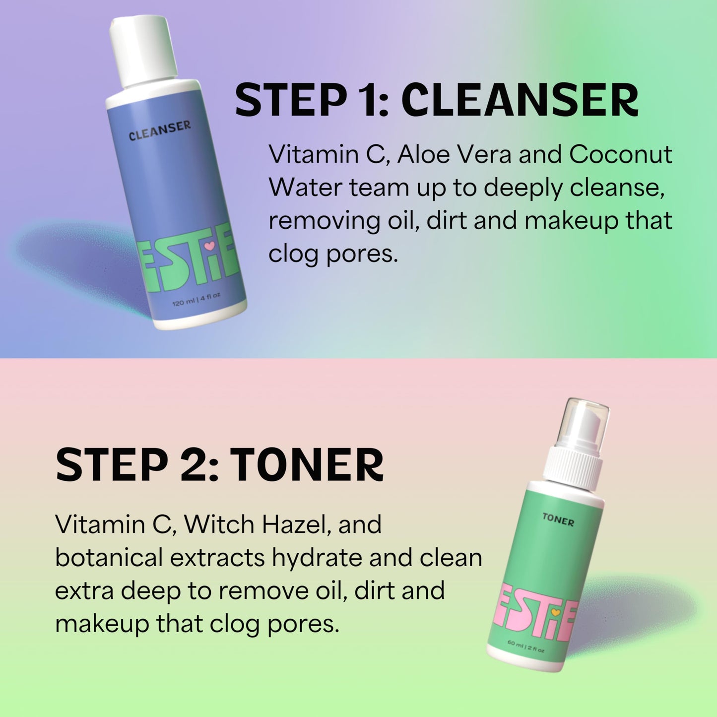 InstaNatural BFF Teen Skincare Kit – 4 Steps for Healthy Skin: Cleanser, Toner, Serum & Gel Moisturizer, Fresh Citrus, All Skin Types
