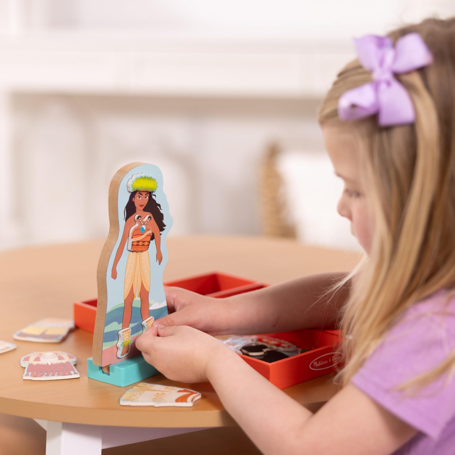 Melissa & Doug Disney Princess Moana Magnetic Dress-Up Wooden Doll Pretend Play Set (30+ pcs)