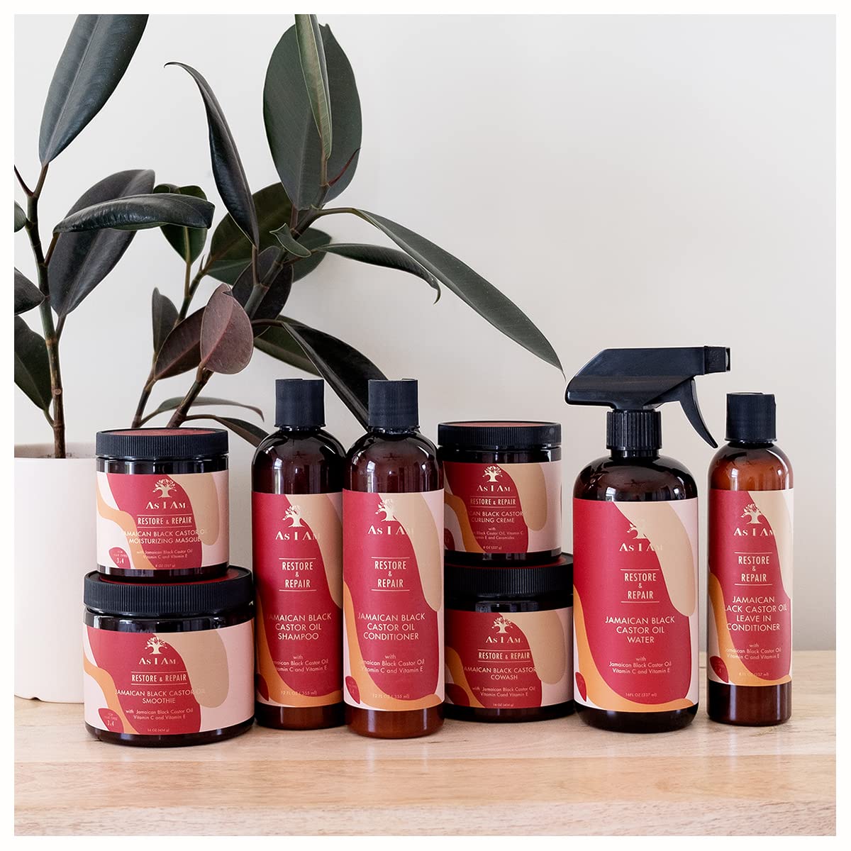 As I Am Jamaican Black Castor Oil Water 16 oz | Nano Curl Strengthener | Moisturizes, Detangles & Fights Frizz | With Vitamin C & E | Red