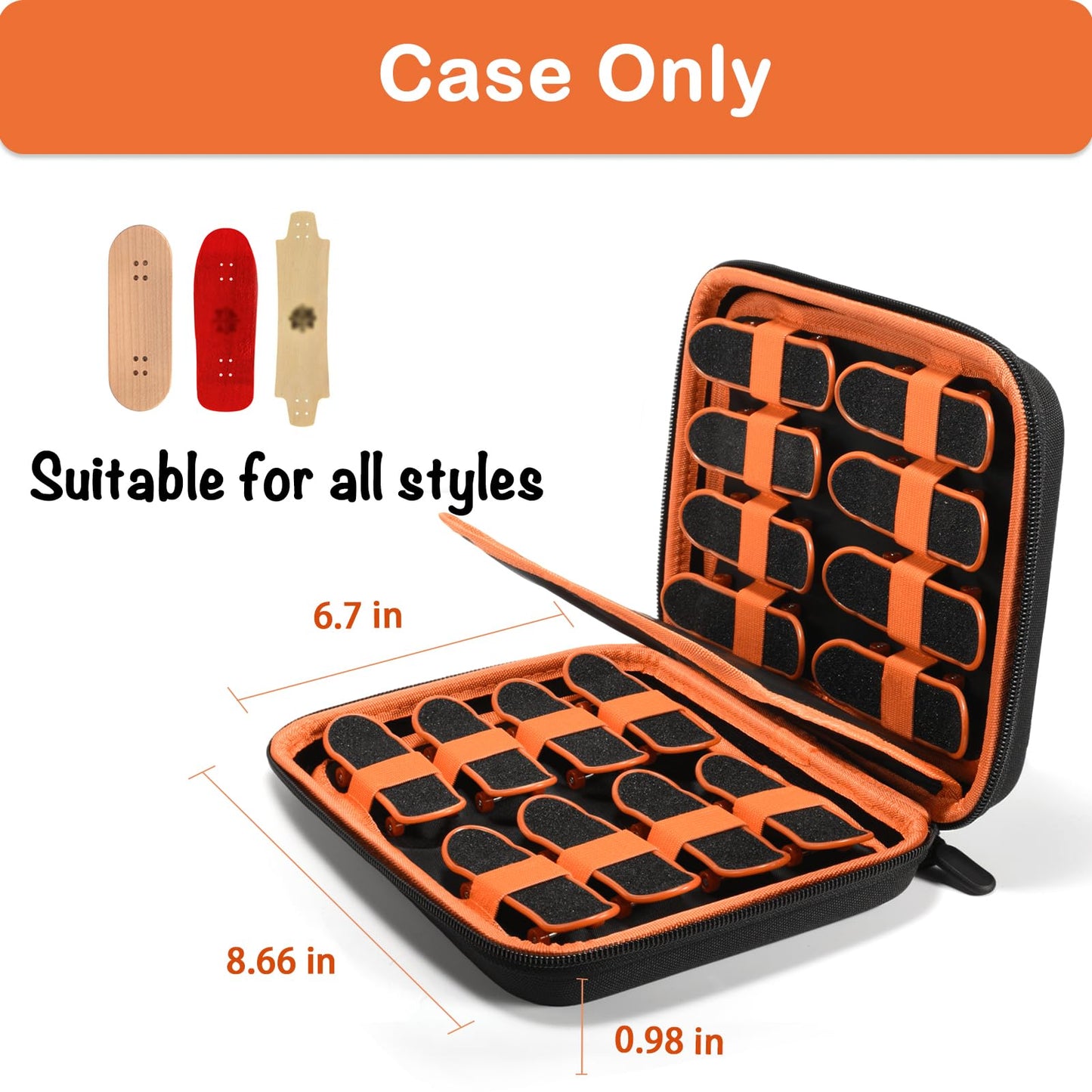 Klawdsky Fingerboard Case for Teck Deck Ultra DLX Finger Skateboards, Storage Case Compatible with 16pcs Mini Skateboards