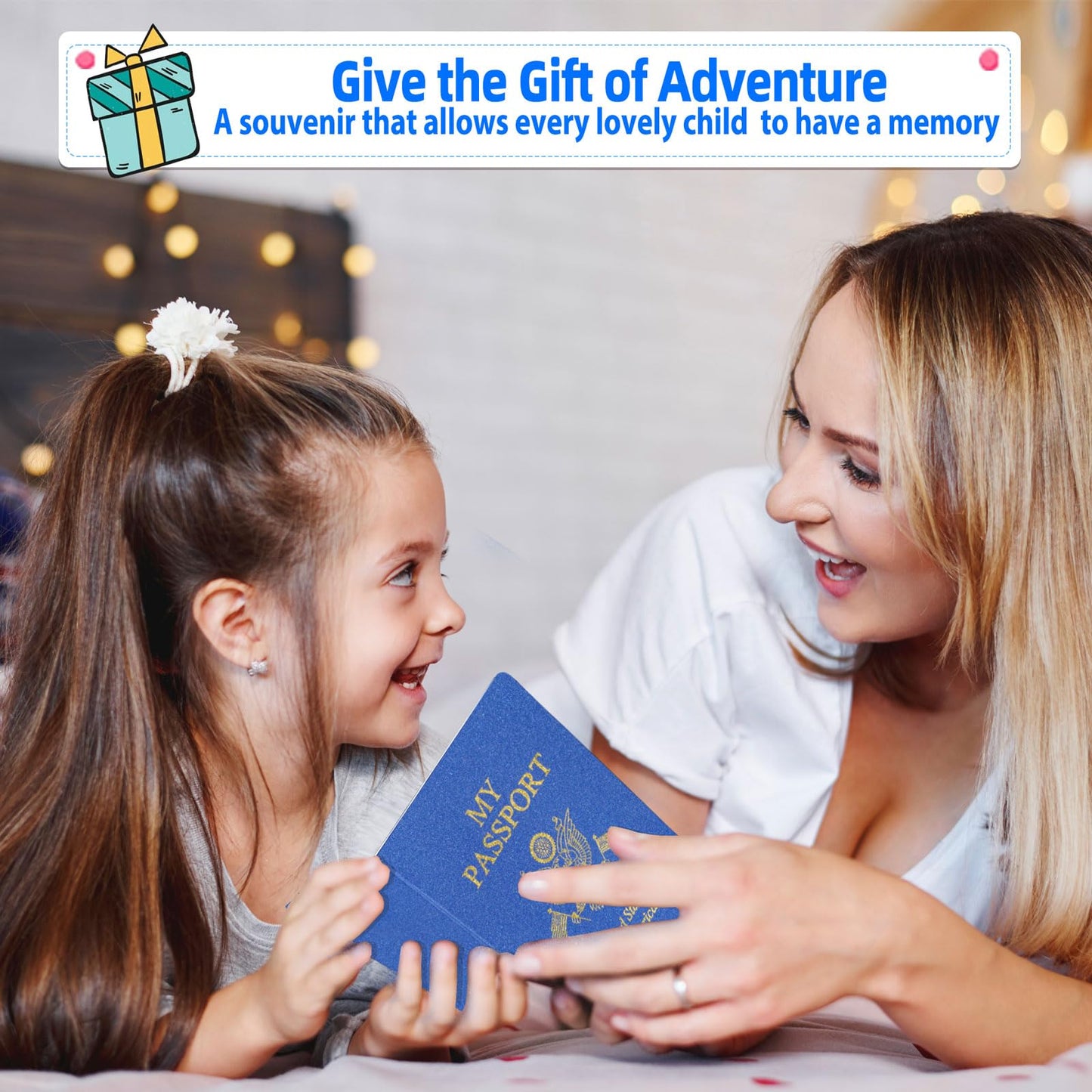 XIISVINT 30-Pc Blue Mini Passport Notebook Set – Blank Travel Journals with Stickers for Kids, School Projects, Pretend Play, Party Favors