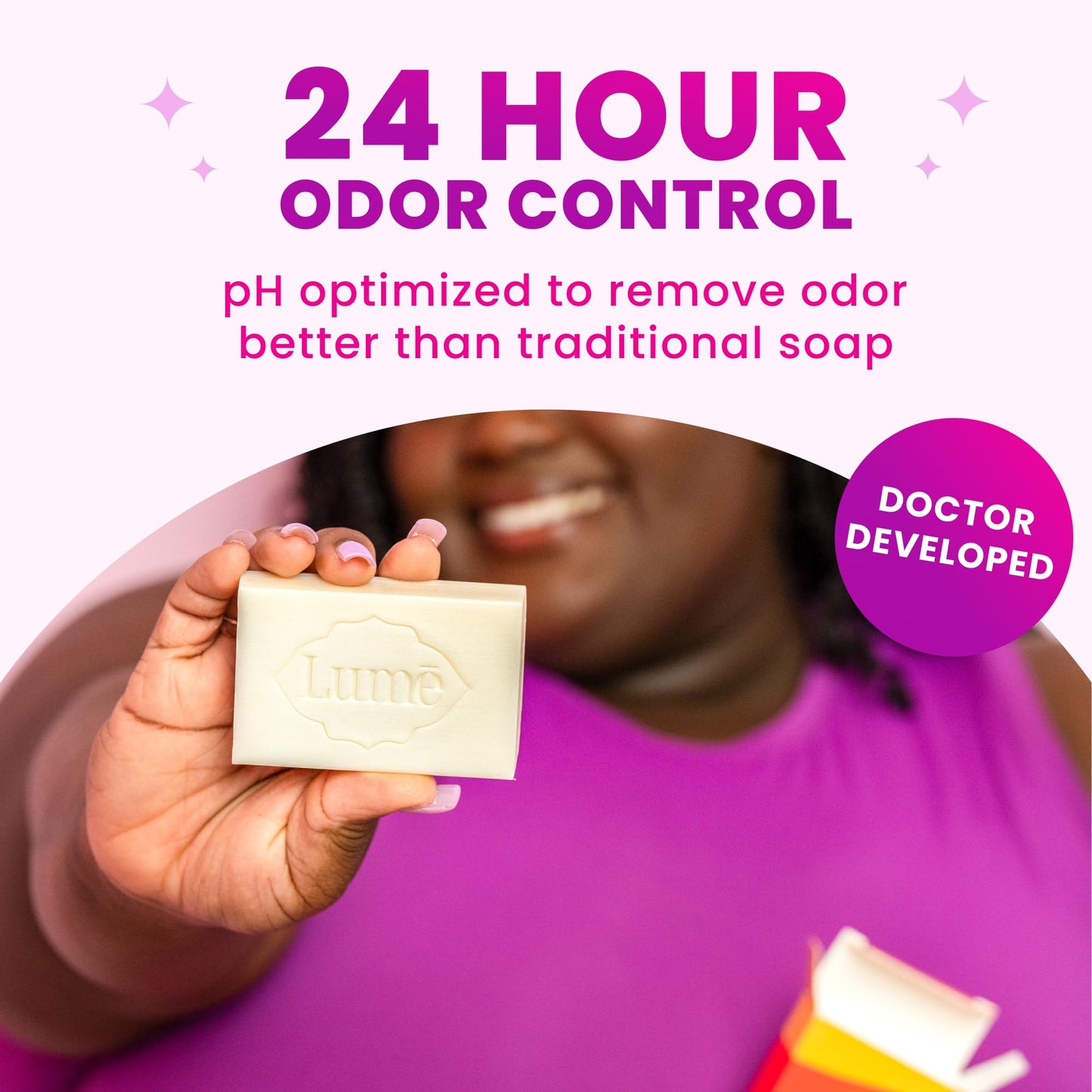 Lume Acidified Body Cleansing Bar, Unscented – 24 Hr Odor Control, Moisturizing, SLS & Paraben Free, OB/GYN Developed, 5 oz
