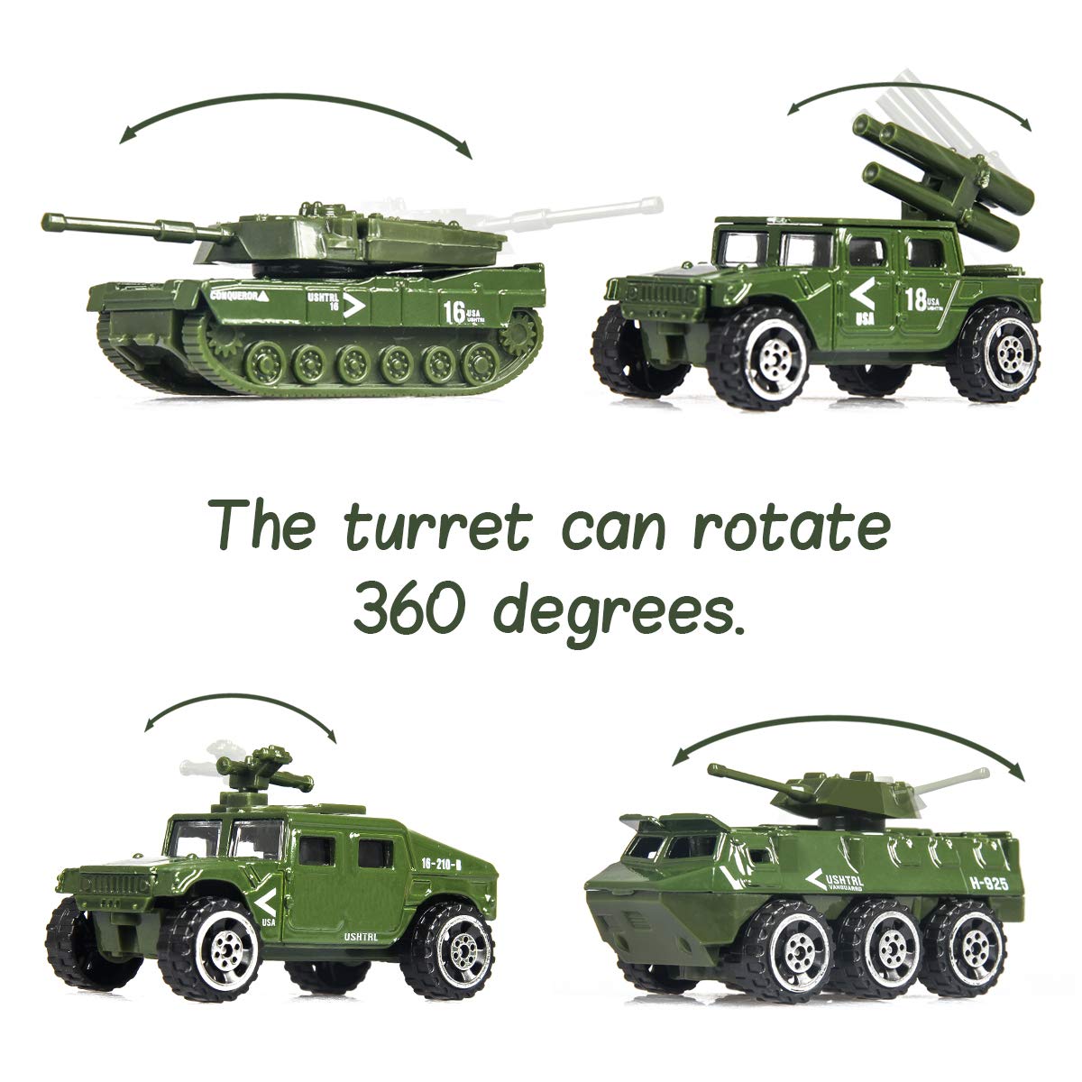 18-Piece Military Toy Set for Kids – 6 Die-Cast Vehicles & 12 Soldier Figures, Includes Tanks, Helicopters & Army Play Vehicles