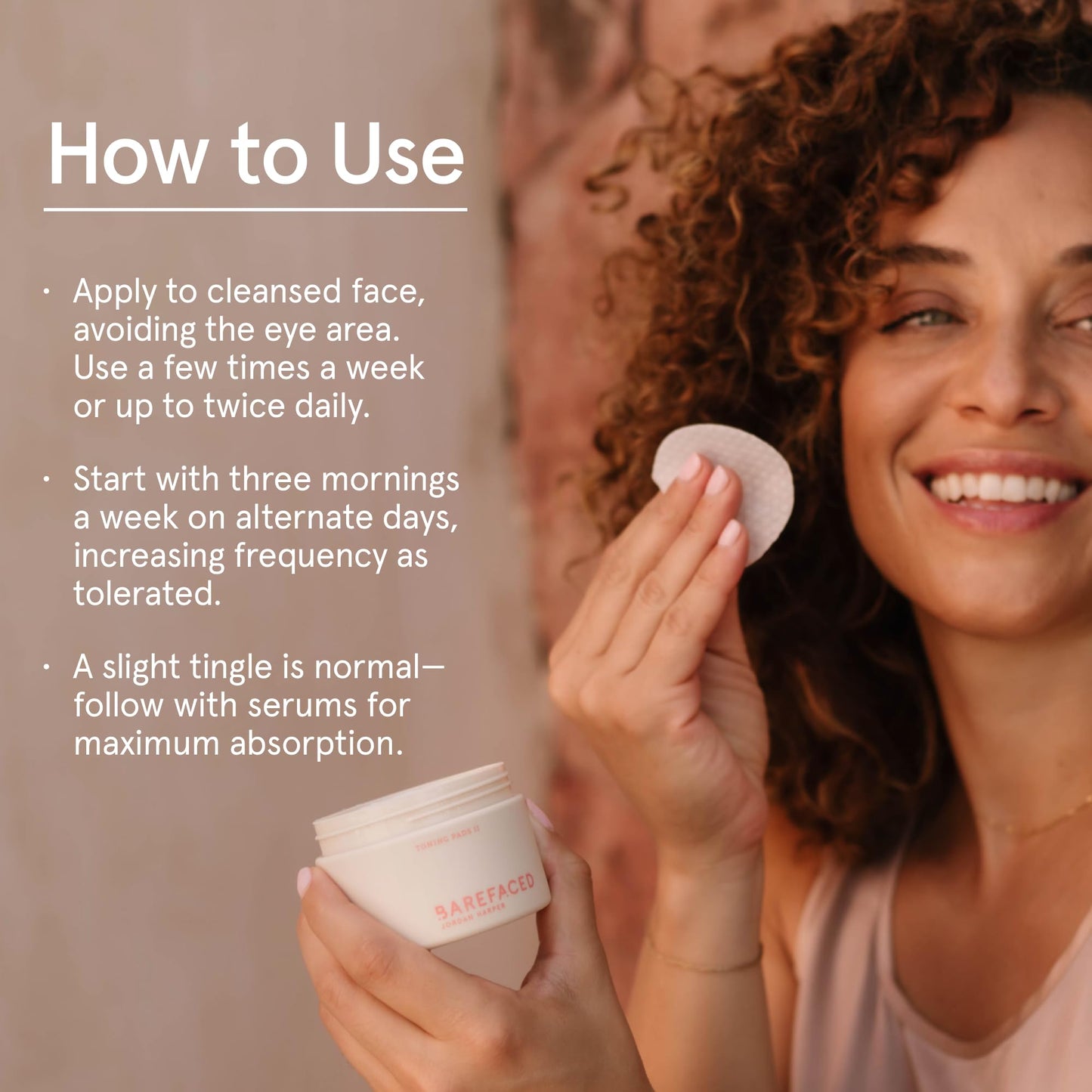 Barefaced Glow Peel Pads, 60 Ct – 15% Glycolic Acid Exfoliating Face & Body Pads with Squalane & Vitamin E for Smooth, Clear Skin