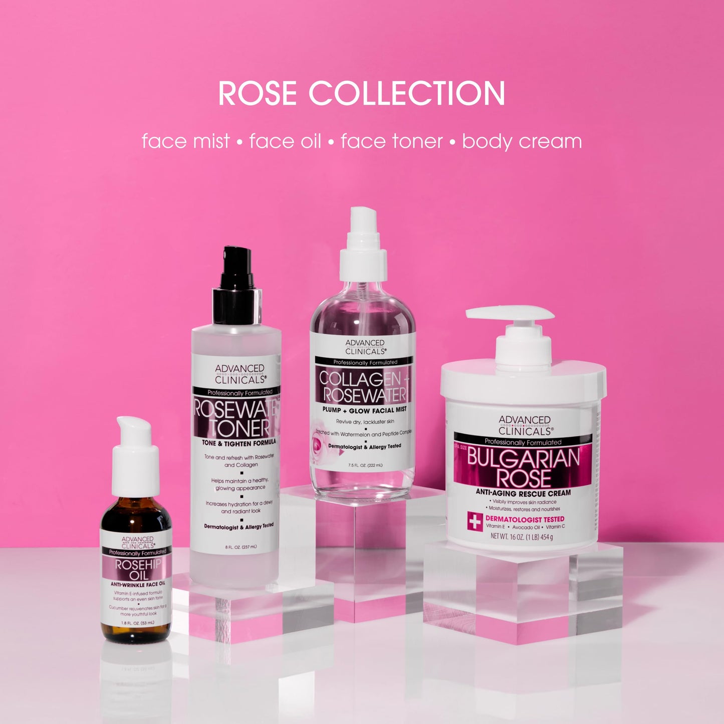 Advanced Clinicals Rosehip Oil Face Serum with Vitamin E & Botanicals – Moisturizes, Reduces Dark Spots, Wrinkles, Fine Lines, 1.8 fl oz