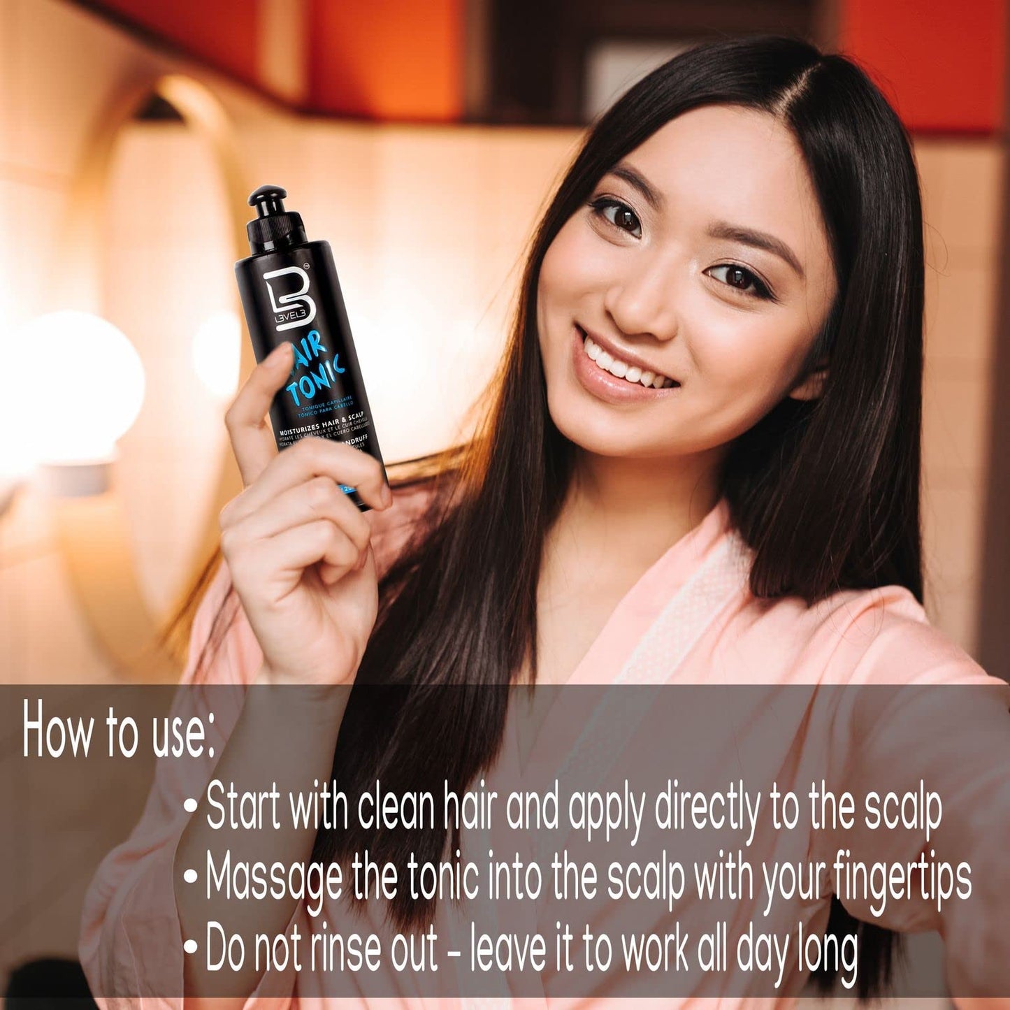 L3 Level 3 Hair Tonic - Hair Moisturizer for Women and Men - Fresh Impact for Extra Shine and Hair Volume