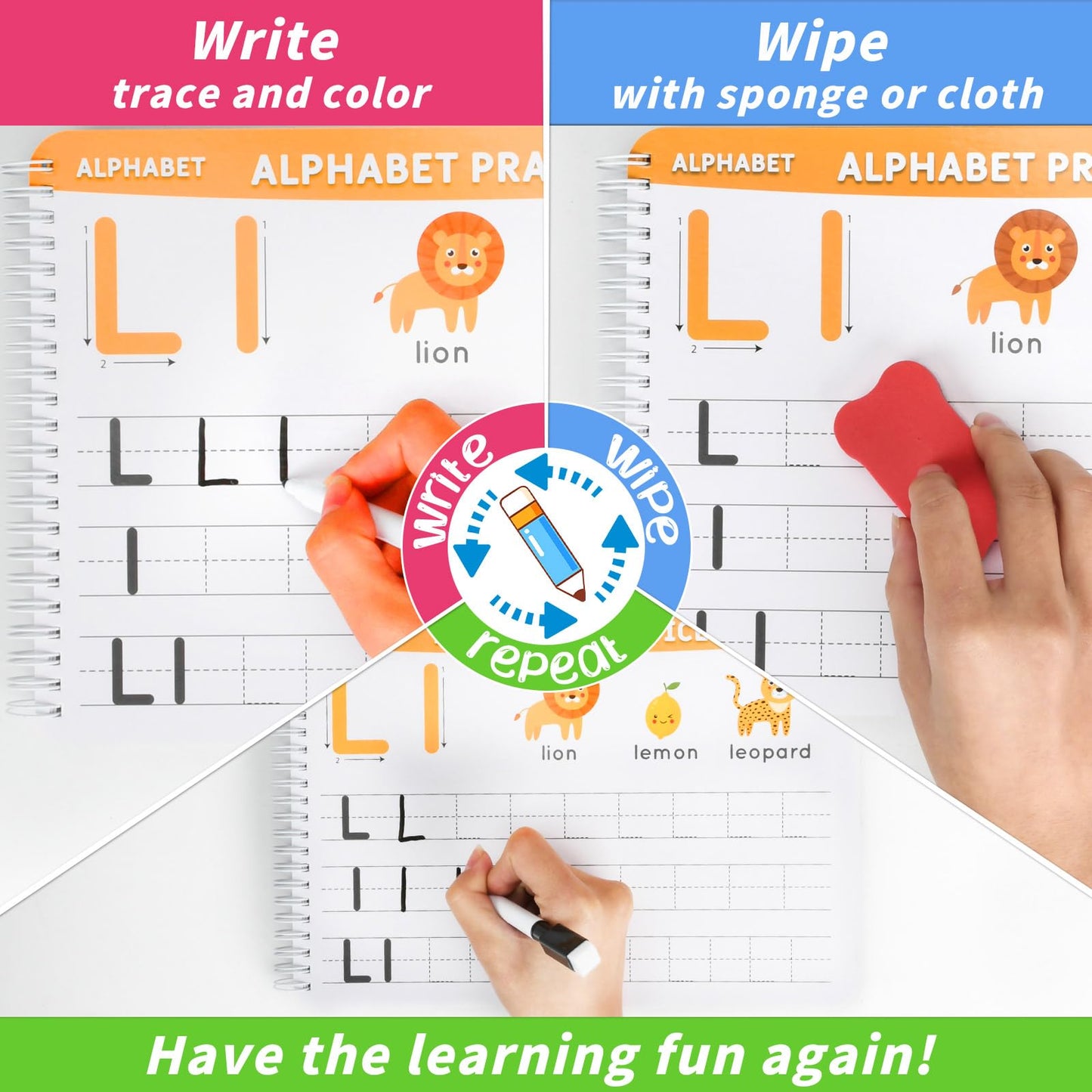 Preschool Learning Workbook for Ages 3-5 | Handwriting Tracing, Alphabet, Montessori Activities, Autism-Friendly Educational Busy Book