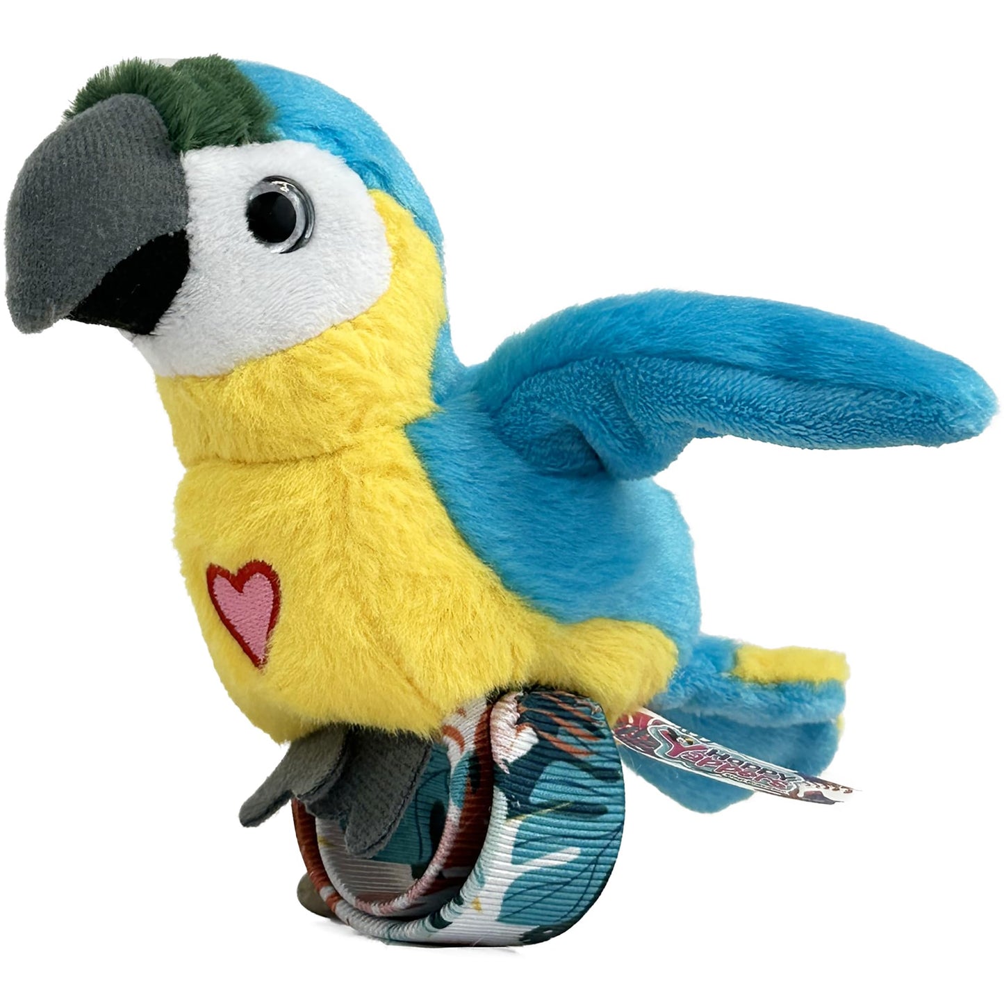 Happy Yappers: Birds 2 Pack - Cokatoo & Blue Parrot - Slap Bracelet Interactive Plush Toy Birds, They Chat-Sing-Mimic Each Other, Flap Wings, Kids 3+