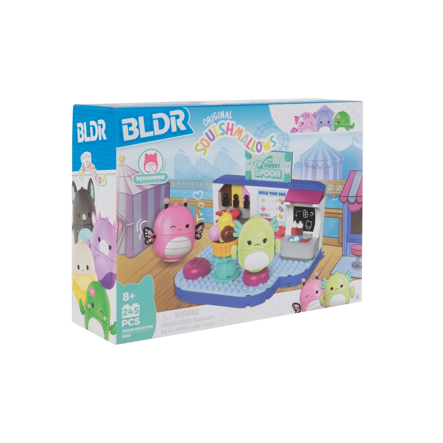 BLDR Squishmallows Frozen Yogurt Fun Building Set - Andreina The Butterfly + Mipsy The Axolotl Buildable Figures - Squishmallows Fans 8+, 0096