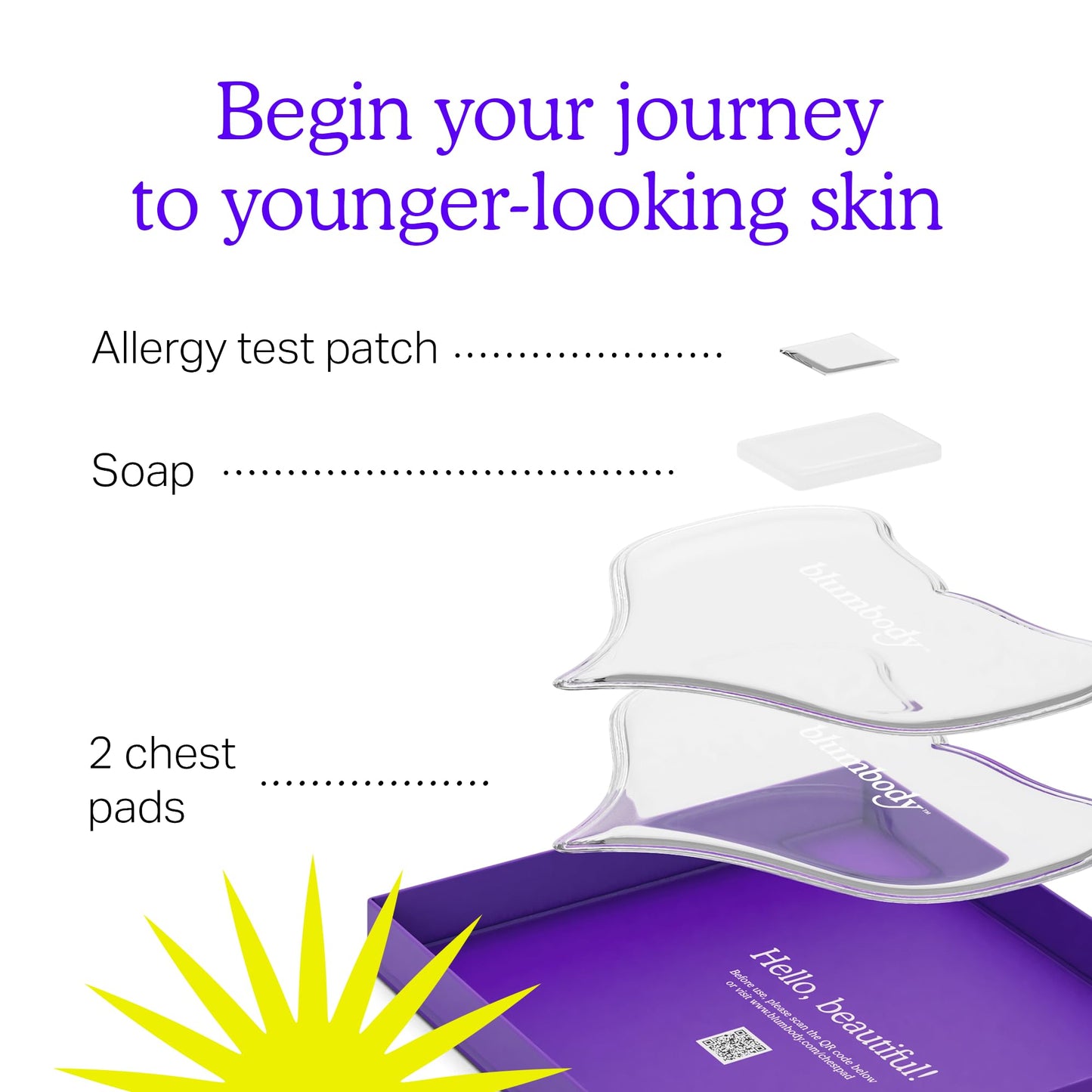 BLUMBODY Chest Wrinkle Pads – Reusable Silicone Anti-Wrinkle Patches for Neck & Décolleté, Skin Firming & Smoothing, 1-Month Supply