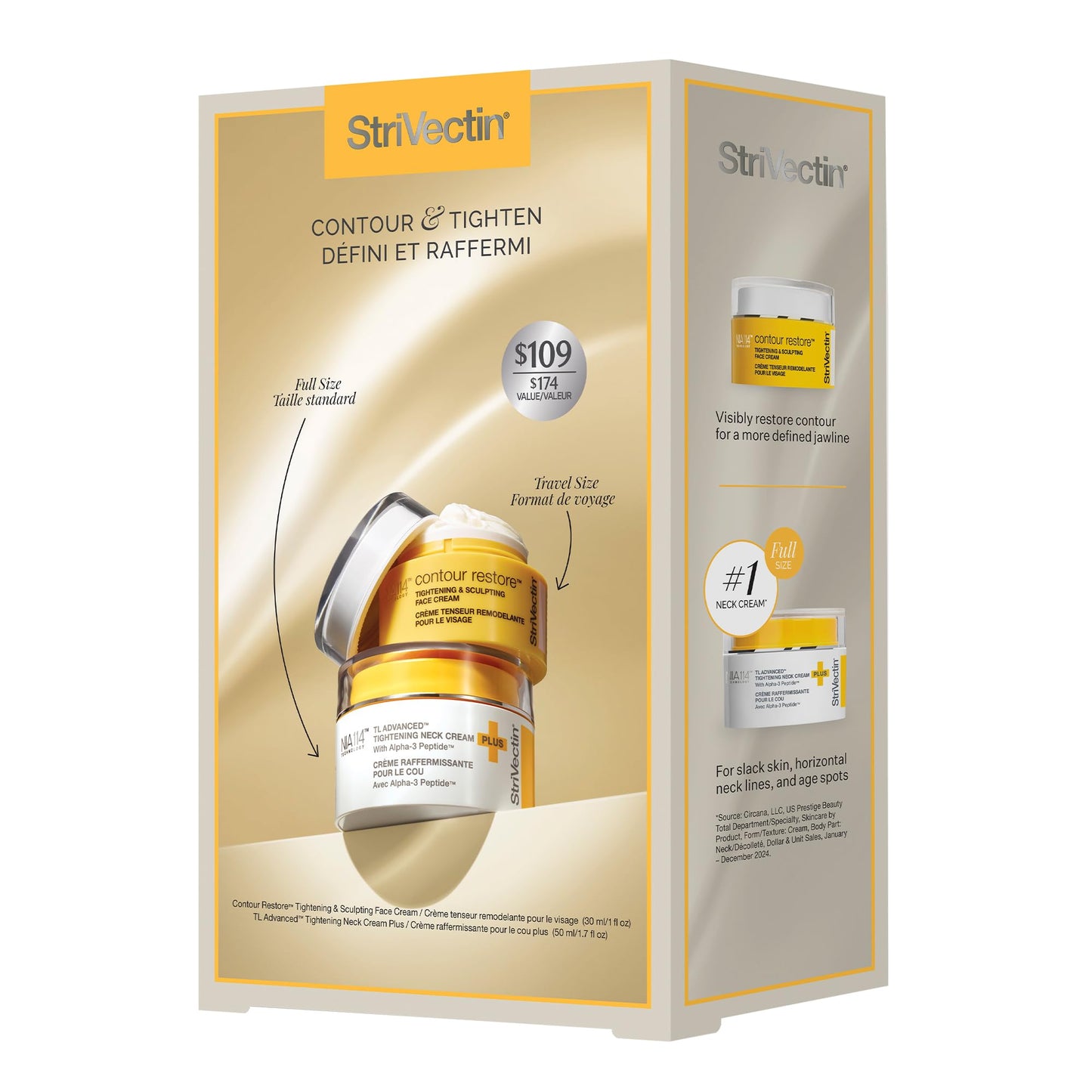 StriVectin Contour & Tighten Duo – TL Advanced Neck Cream + Face Sculpting Cream, Lifts, Firms & Restores Face, Neck & Décolleté, 2x1.7 oz