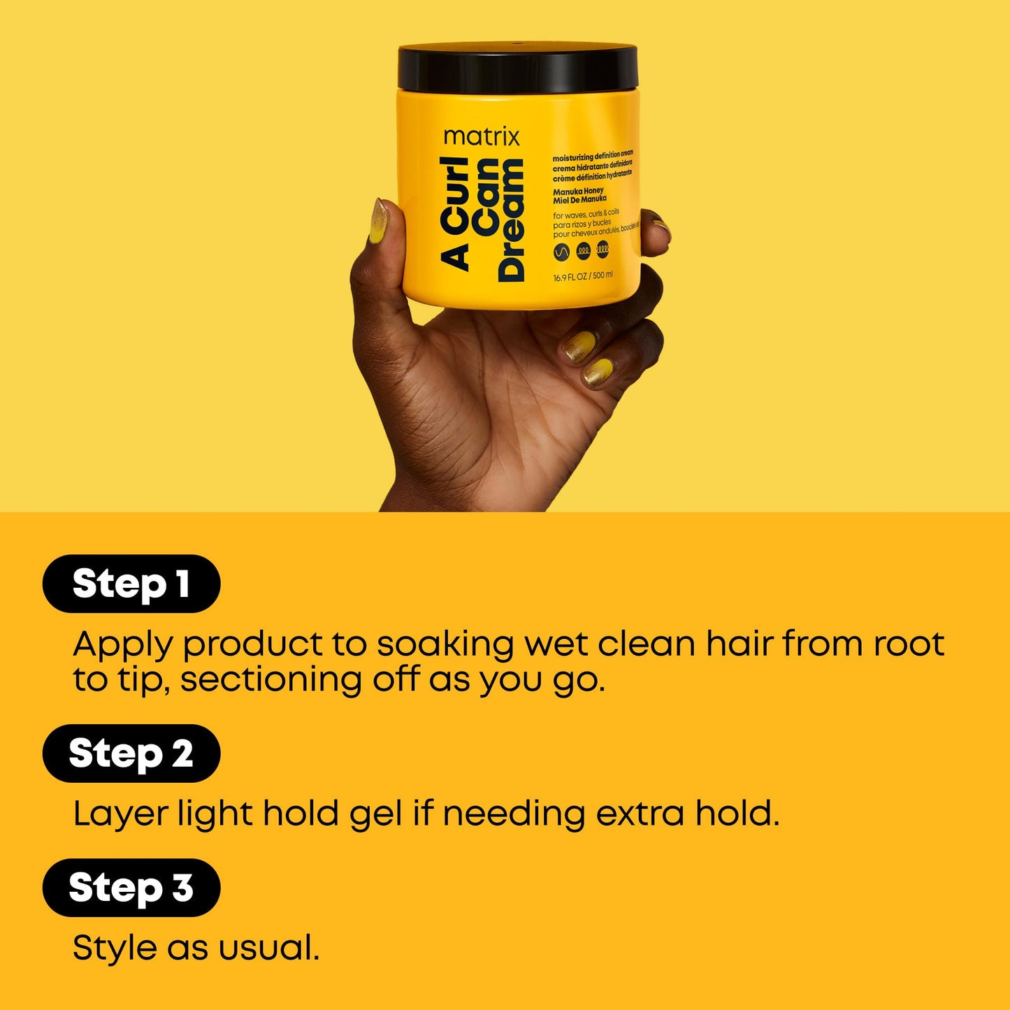 Matrix A Curl Can Dream Leave-In Cream – Moisturizes, Defines & Detangles Curly, Coily & Wavy Hair, Heat & Frizz Protection, 16.9 Fl Oz