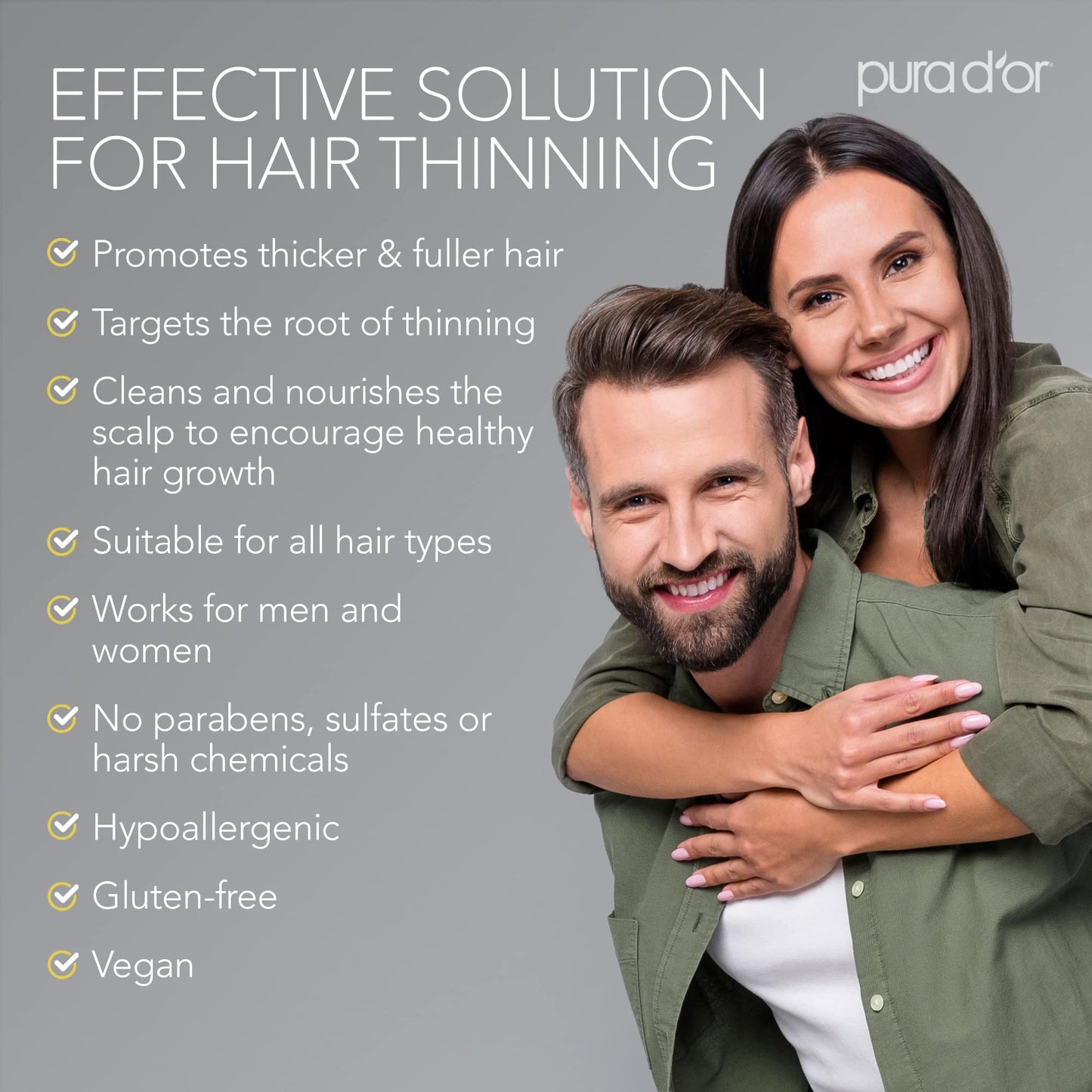 PURA D'OR Advanced Therapy Biotin Shampoo & Conditioner Set – For Thinning Hair, Clinically Tested, Herbal Hair Thickening for Women & Men, 16oz x2
