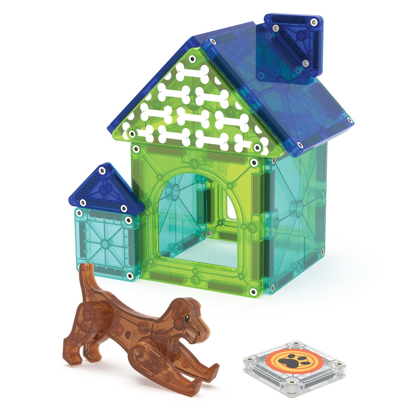 MAGNA-TILES Dog House 13-Piece Magnetic Construction Set, The Original Magnetic Building Brand