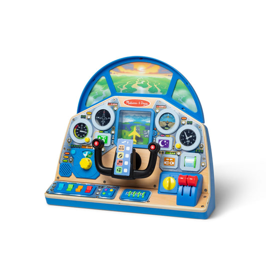 Melissa & Doug Jet Pilot Interactive Dashboard Wooden Toy for Boys and Girls Ages 3+ - FSC Certified