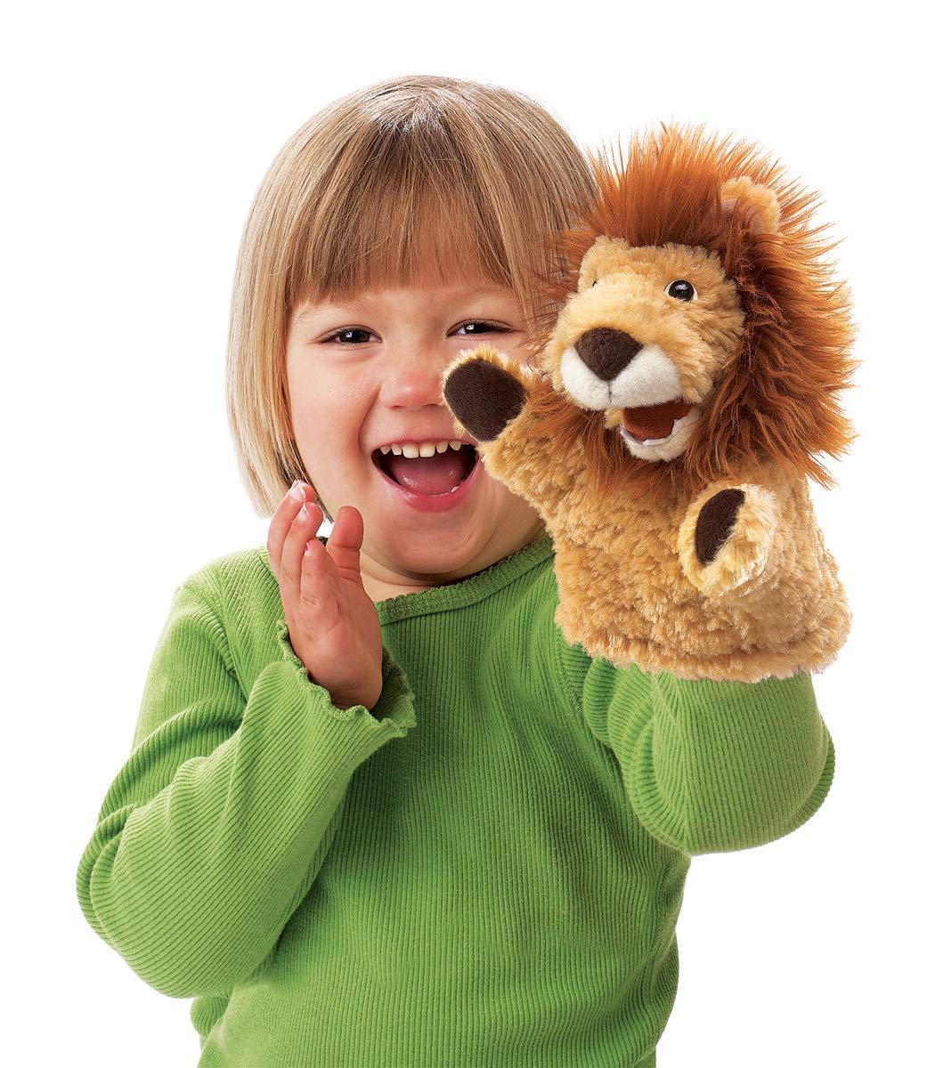 Folkmanis Little Lion Hand Puppet, Tan, 1 EA
