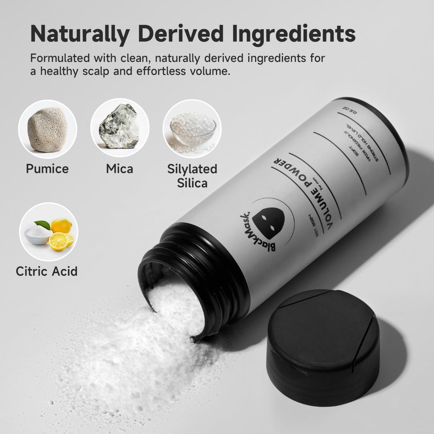 BlackMask Texture Powder for Men, Easy to Apply - Instantly Adds Texture & Volume, All-Natural Ingredients, Strong Hold, Hair Powder for Men