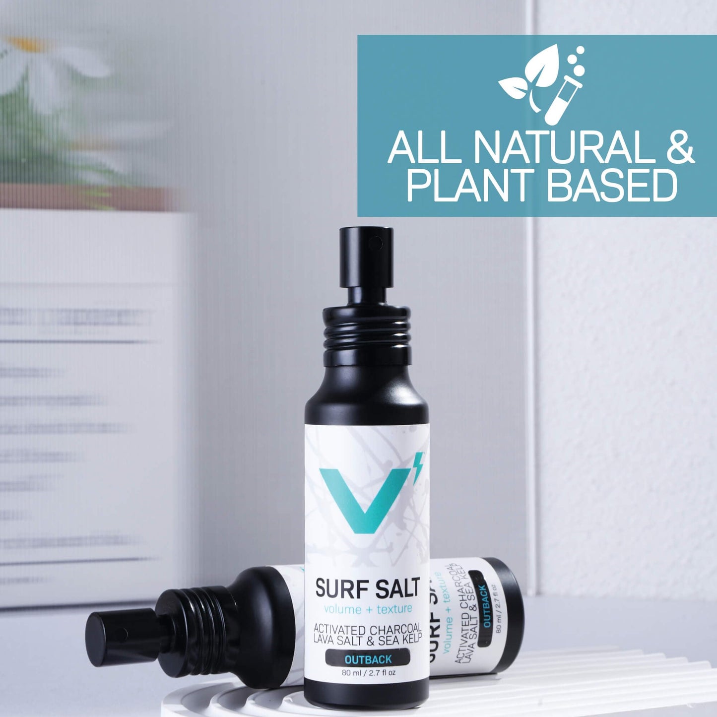 VOLT Surf Sea Salt Spray for Hair & Beard – Natural Volumizing & Texturizing Spray with Charcoal, Kaolin & Sea Kelp – Fragrance-Free, 5 Fl Oz