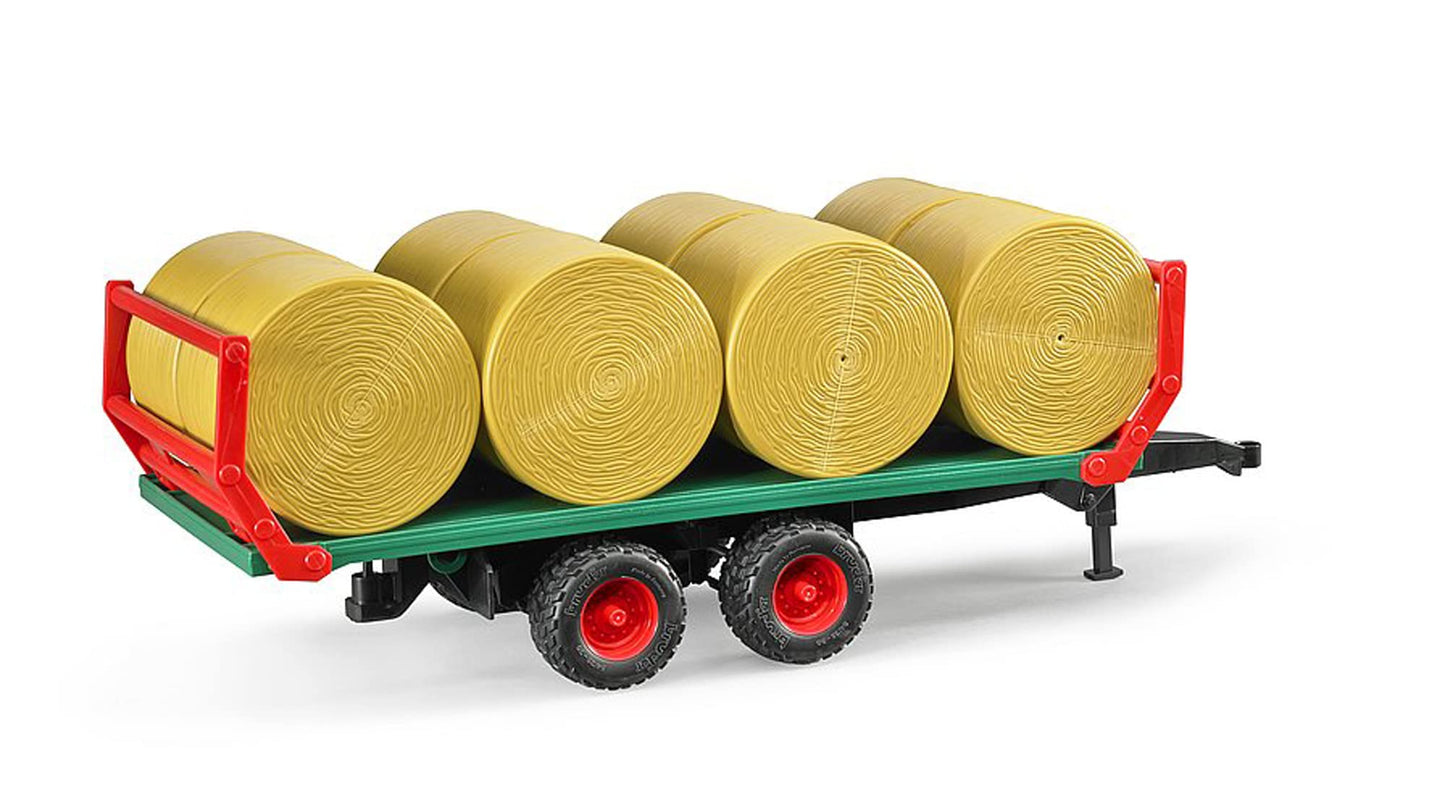 Bruder 02220 Bale Transport Trailer with 8 Round Bales