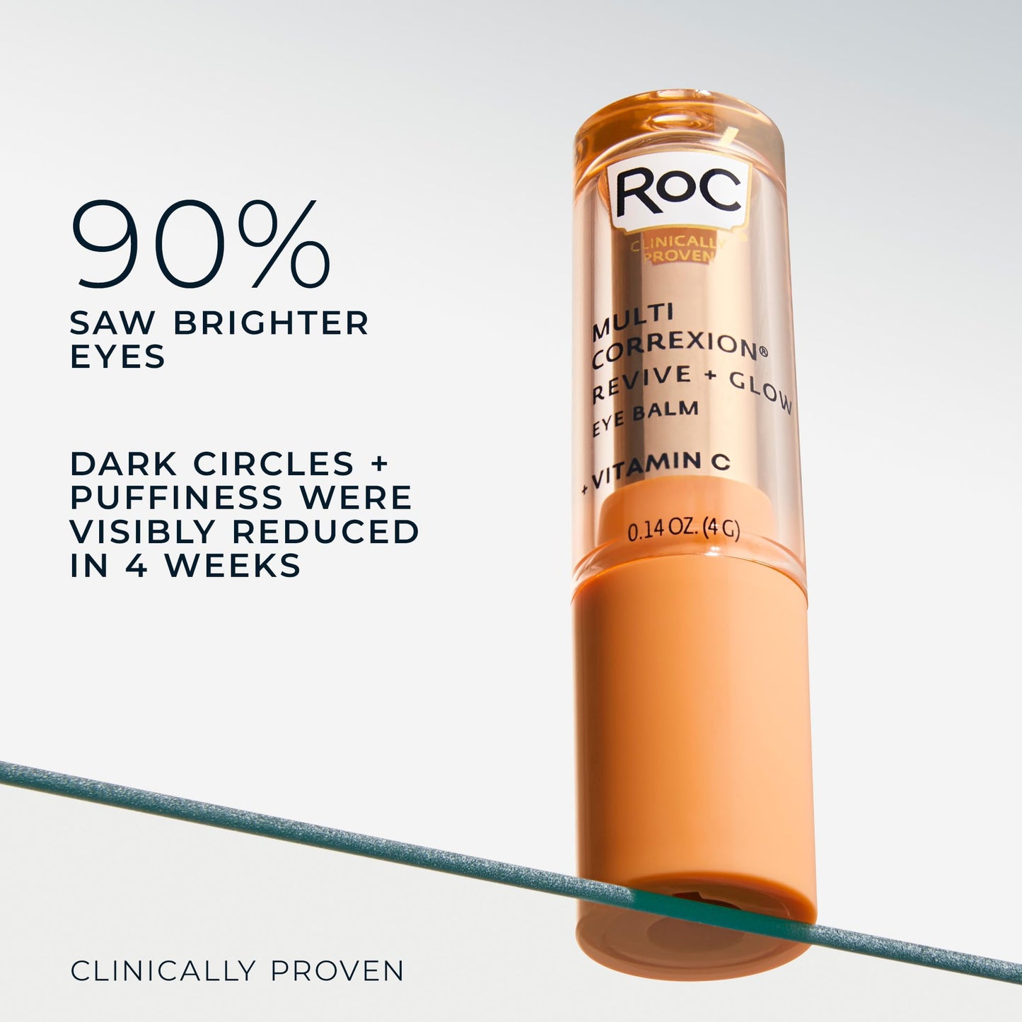 RoC Multi Correxion Revive + Glow Eye Balm with Vitamin C (0.14 oz) + Retinol Eye Cream Packette