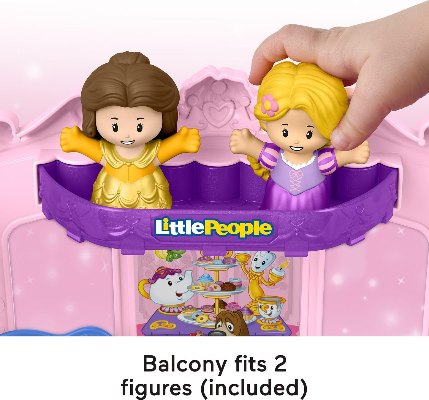 Fisher-Price Little People Toddler Toy Disney Princess Pull-Along Musical Carriage Playset with Figures for Pretend Play Kids Ages 18+ Months
