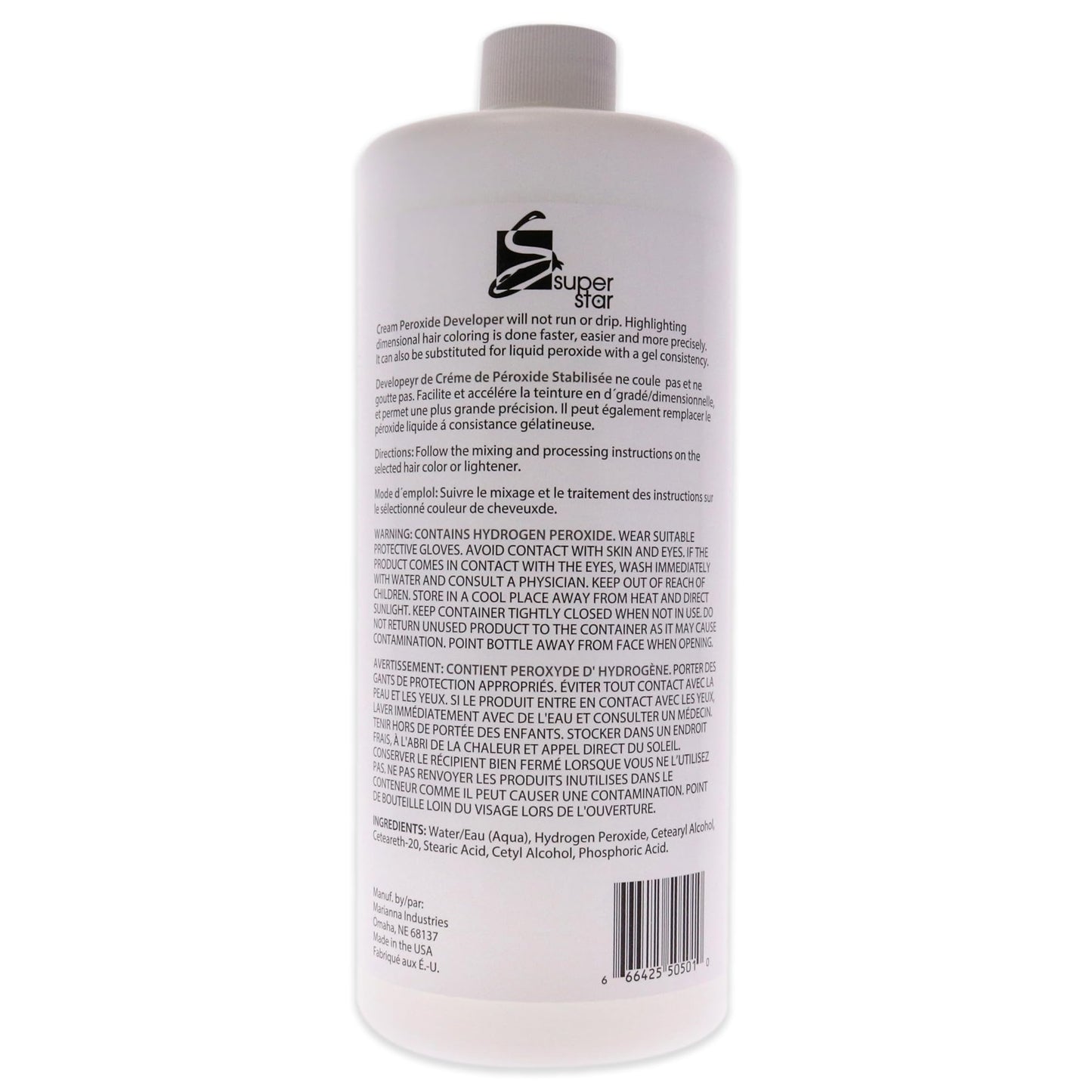 Super Star 50 Volume Cream Peroxide Developer by Marianna for Unisex - 32 oz Cream