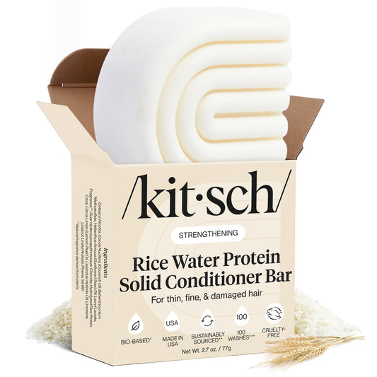 Kitsch Rice Water Conditioner Bar – Strengthen Hair, Repair Damage, Prevent Split Ends & Boost Shine – Paraben, Silicone & Sulfate-Free, 2.7 oz