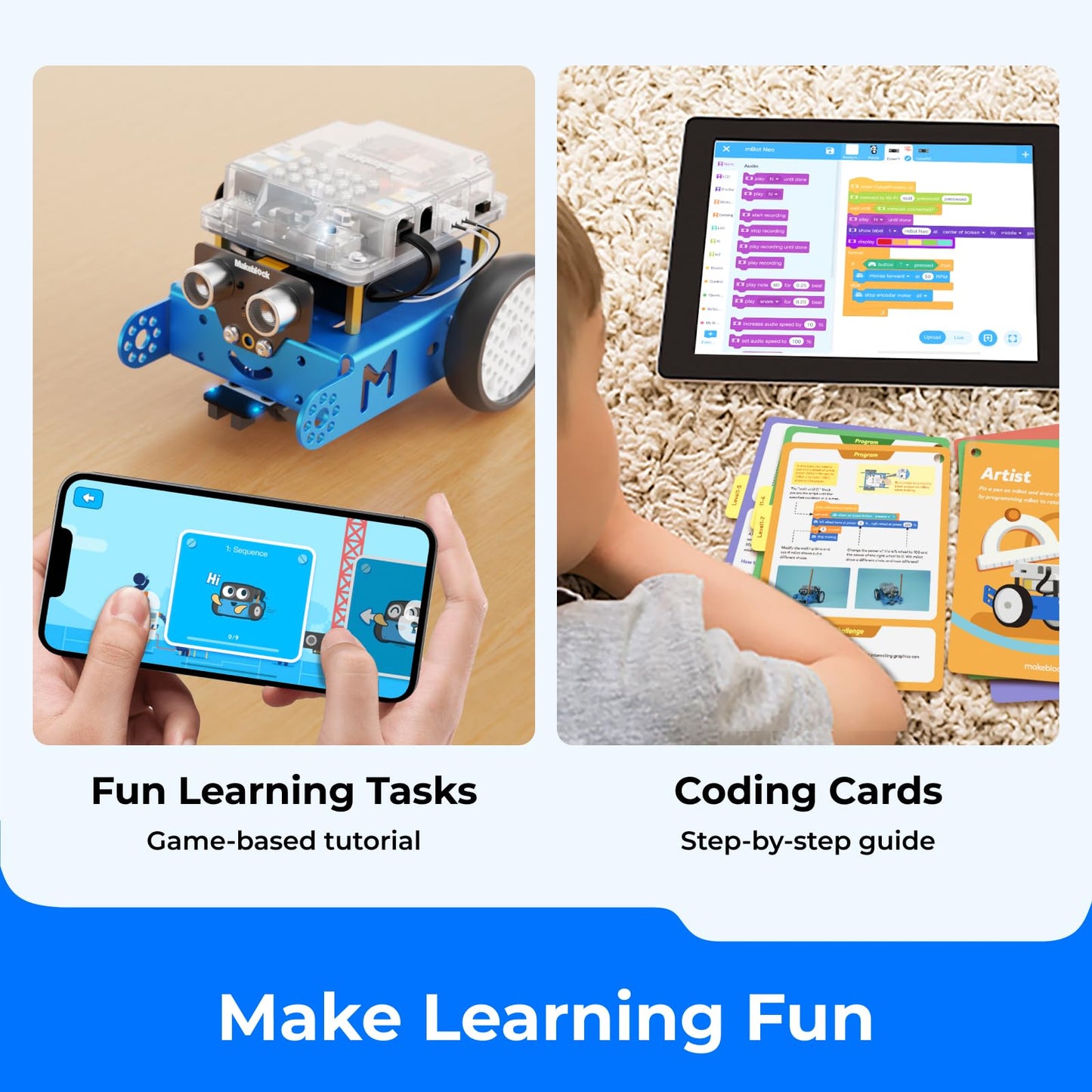 Makeblock mBot Robot Kit for Kids 8-12 – STEM Coding Robot with Scratch & Arduino, Educational Science Kit for Boys & Girls Age 8+