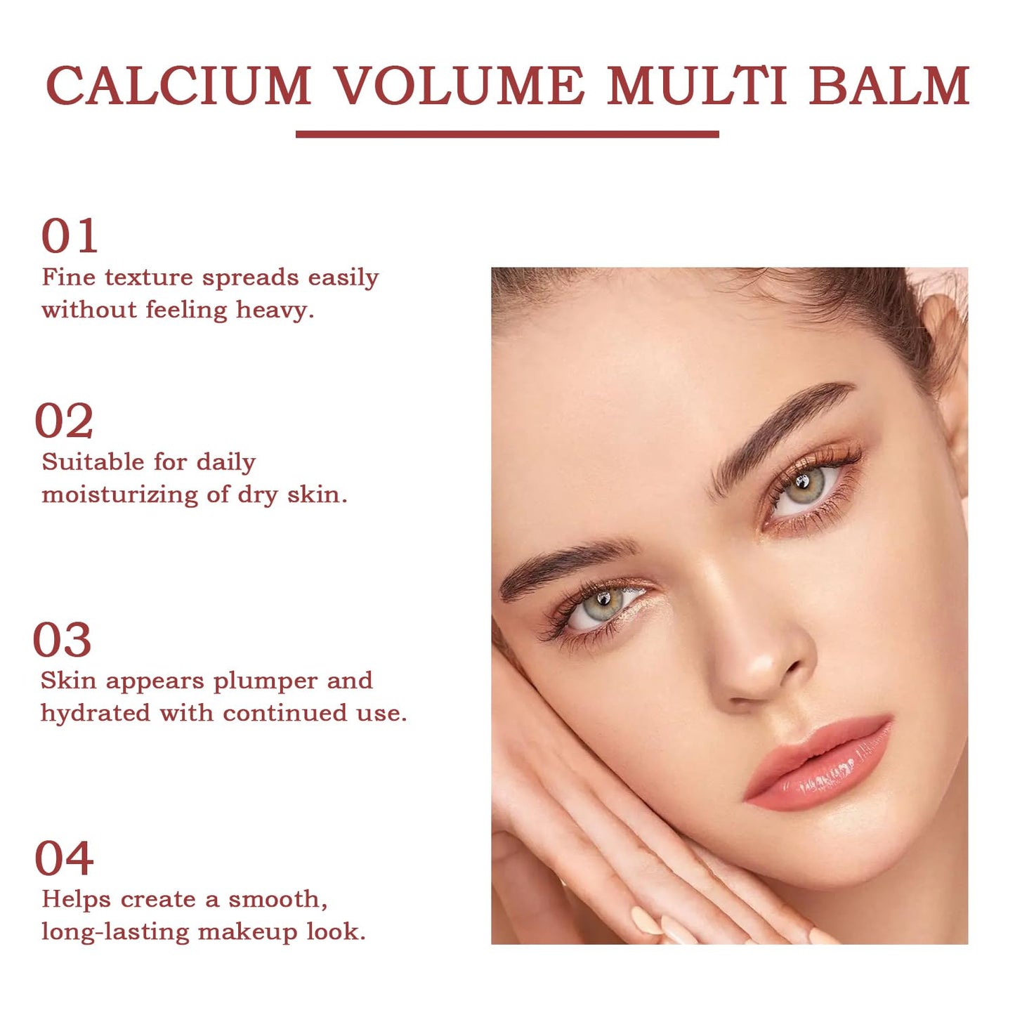 DafPrauy Calcium Multi Balm 2pcs – Wrinkle & Collagen Hydrating Stick for Lips, Eyes & Neck with Almond & Vitamin E