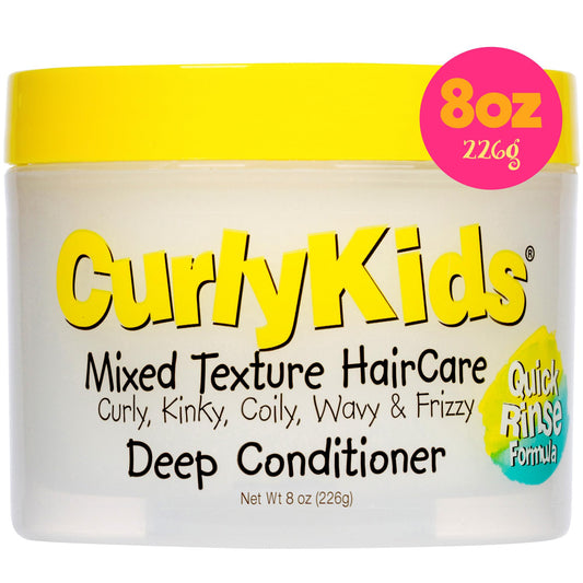 CurlyKids Hair Detangler Conditioner for Kids Kinky, Wavy & Curly Hair - Sulfate & Paraben Free Hair Care Formula - 8oz